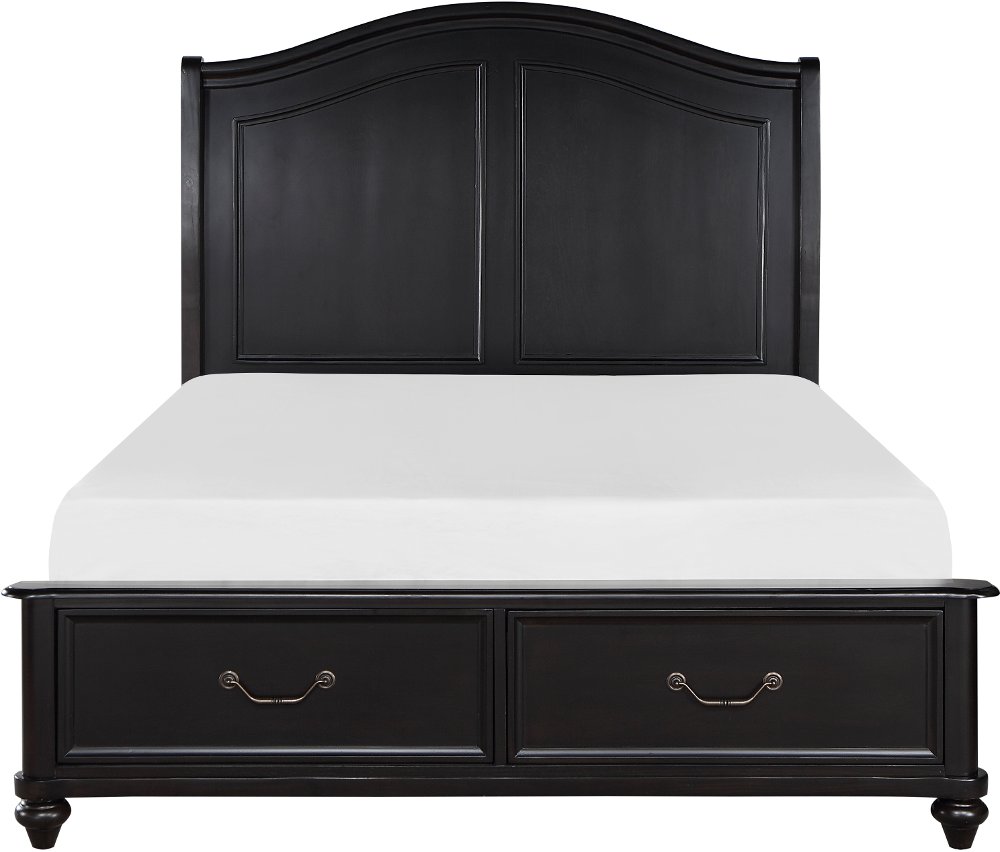 Herman Charcoal Brown King Storage Bed