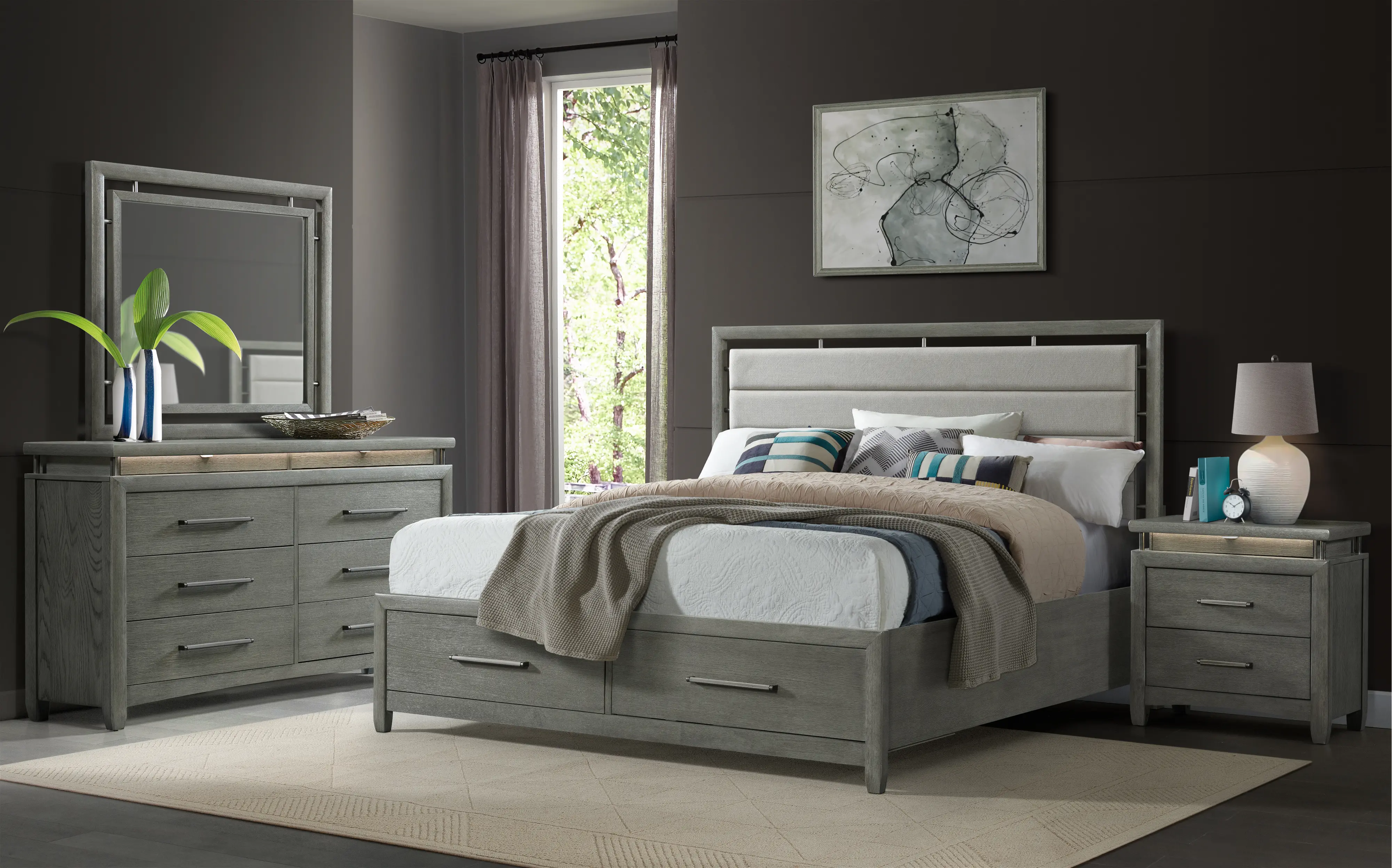 Chelsea Gray 4 Piece King Bedroom Set-1