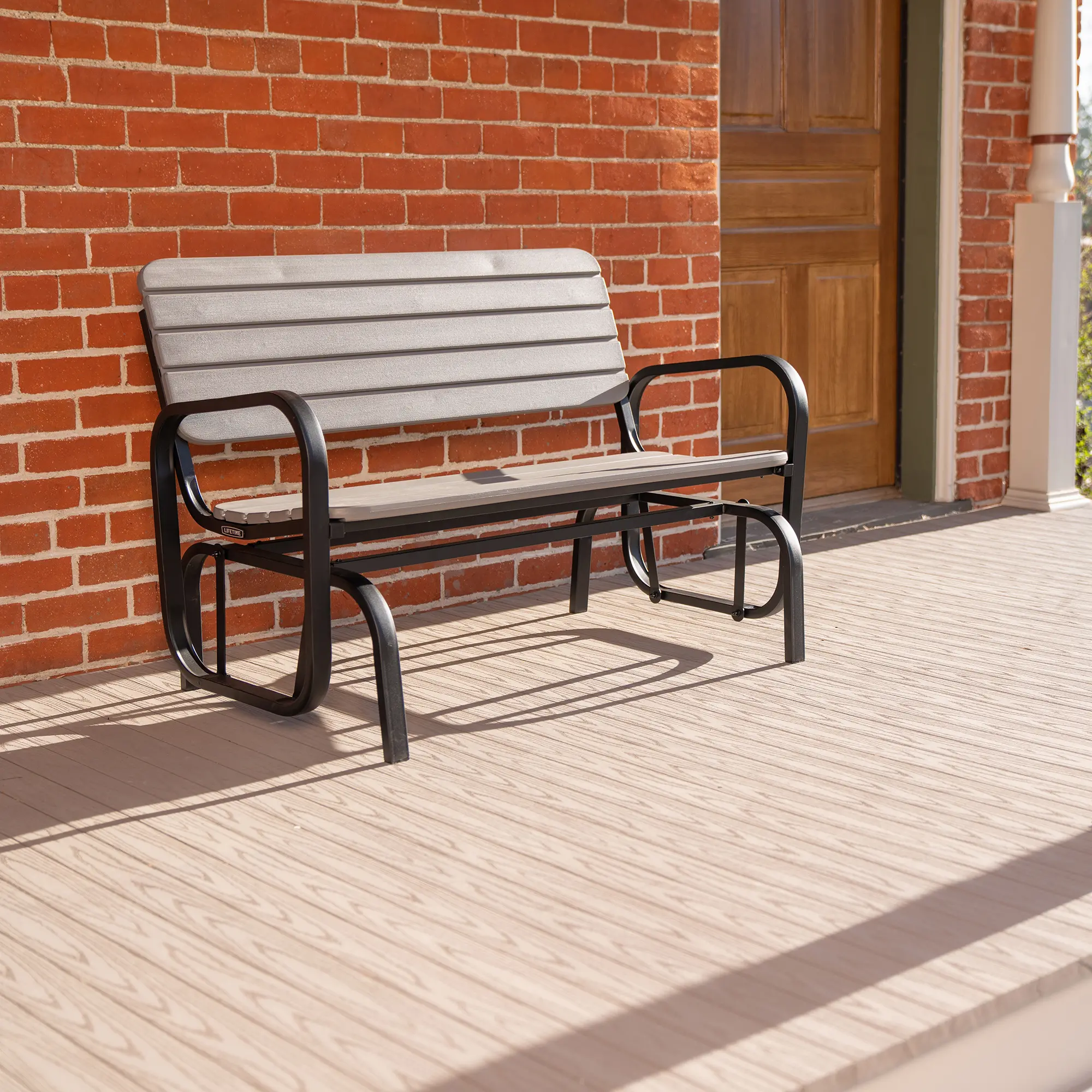 60361 Lifetime Gray Outdoor Glider Bench-2