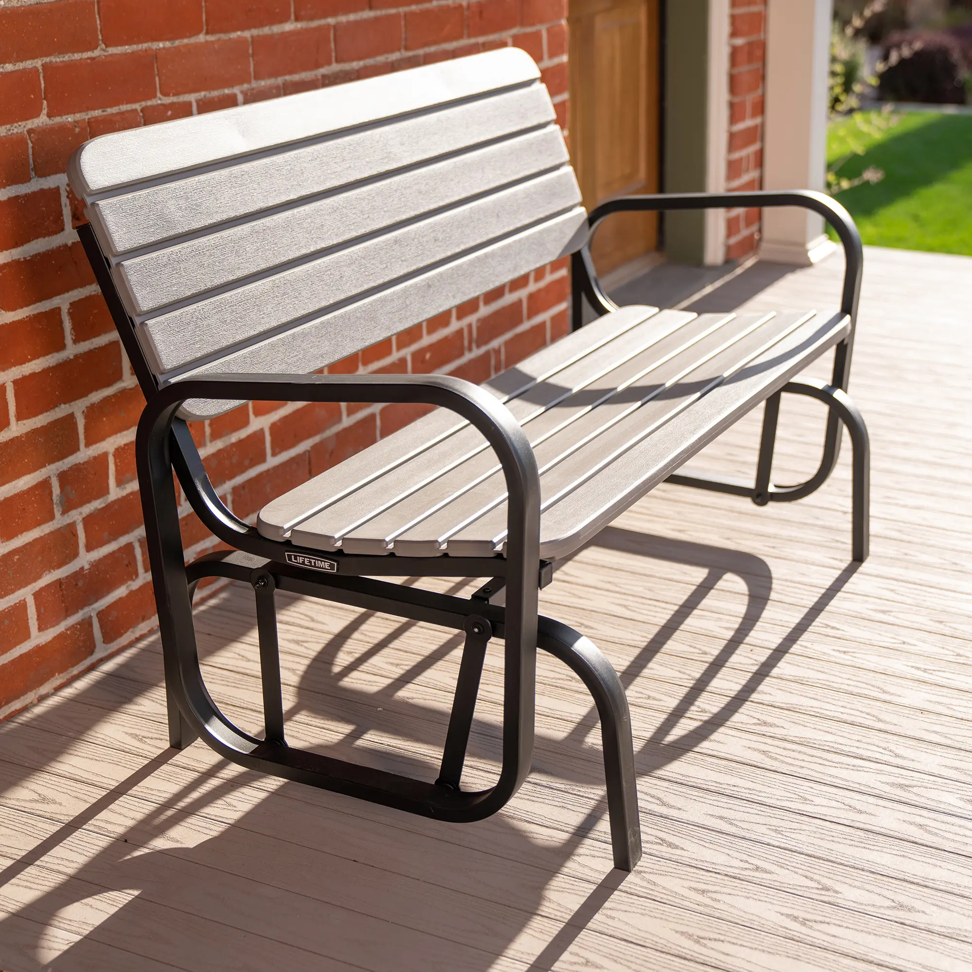60361 Lifetime Gray Outdoor Glider Bench-3
