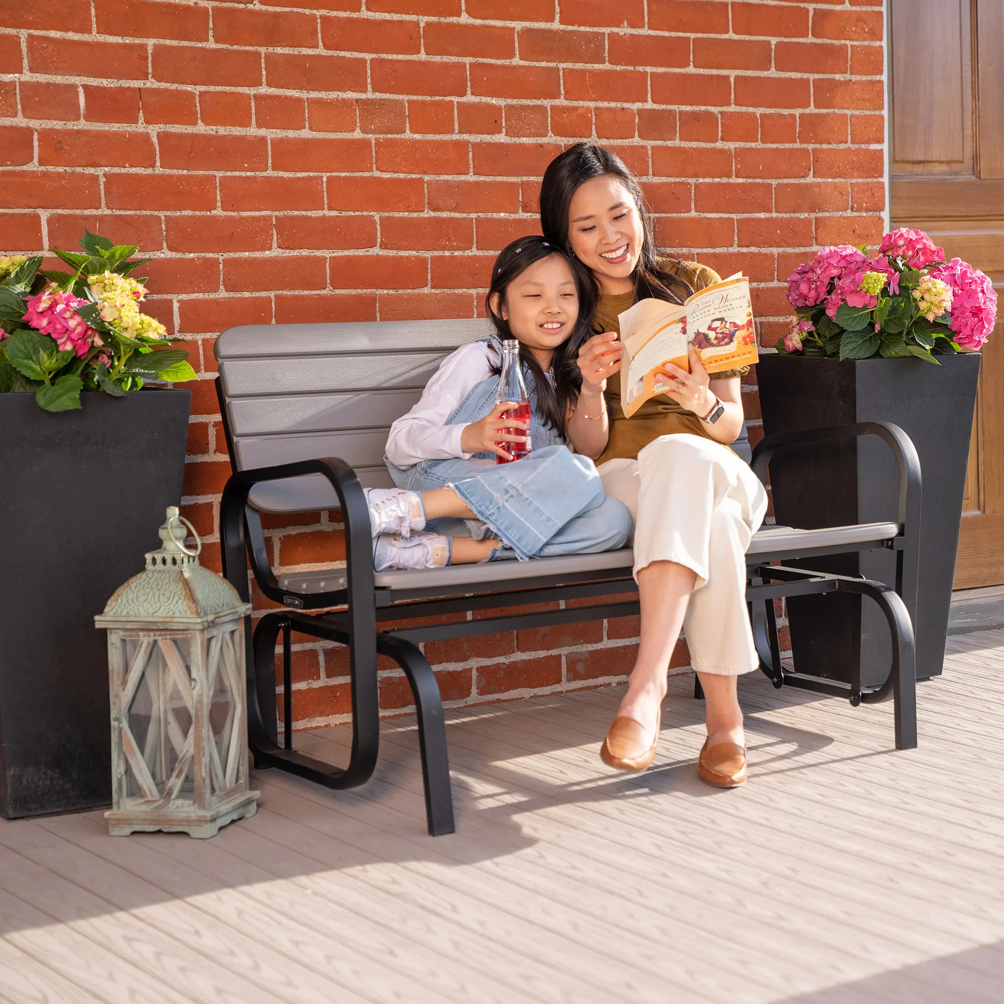 60361 Lifetime Gray Outdoor Glider Bench-6