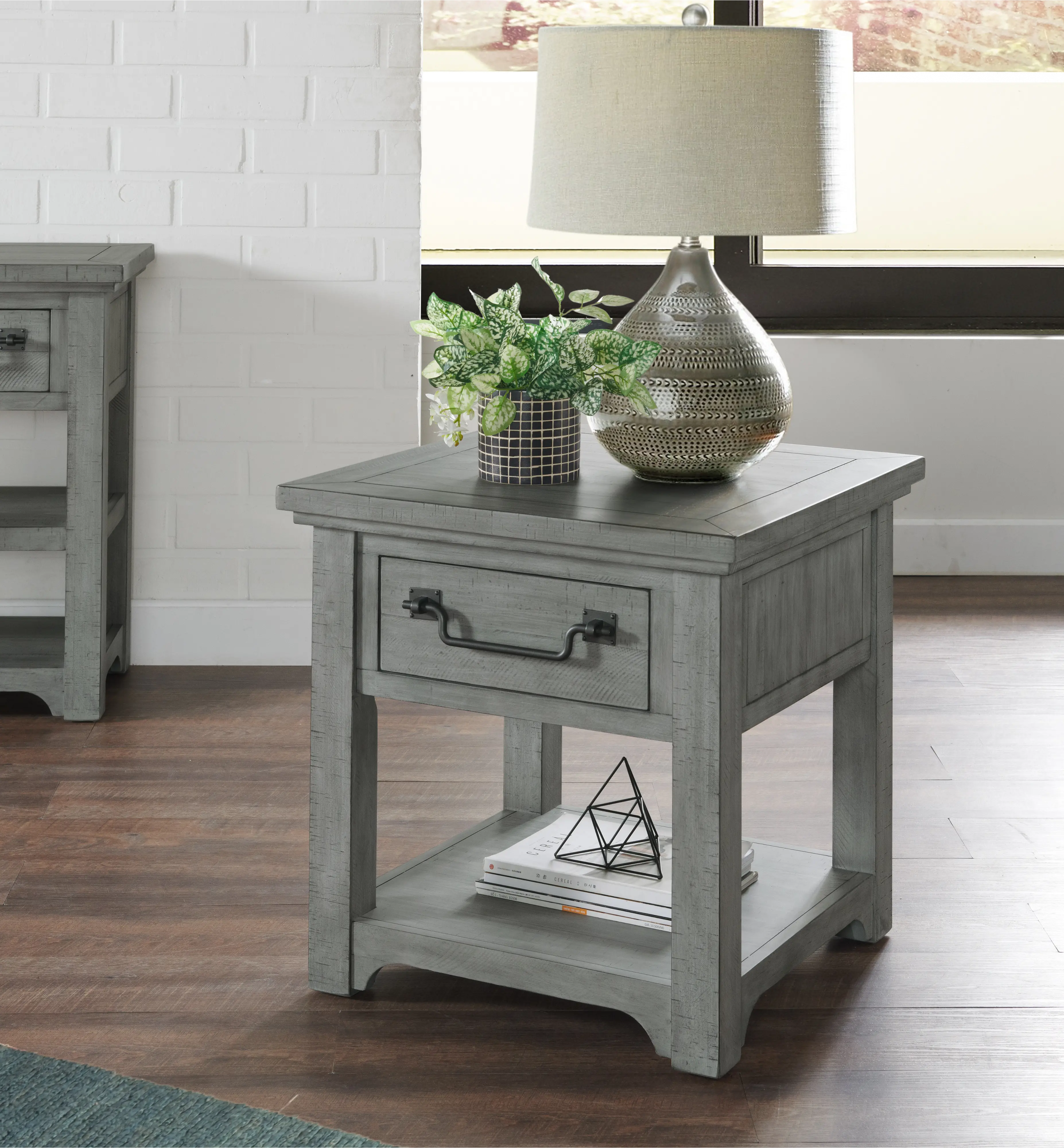 Beach House Gray End Table-2