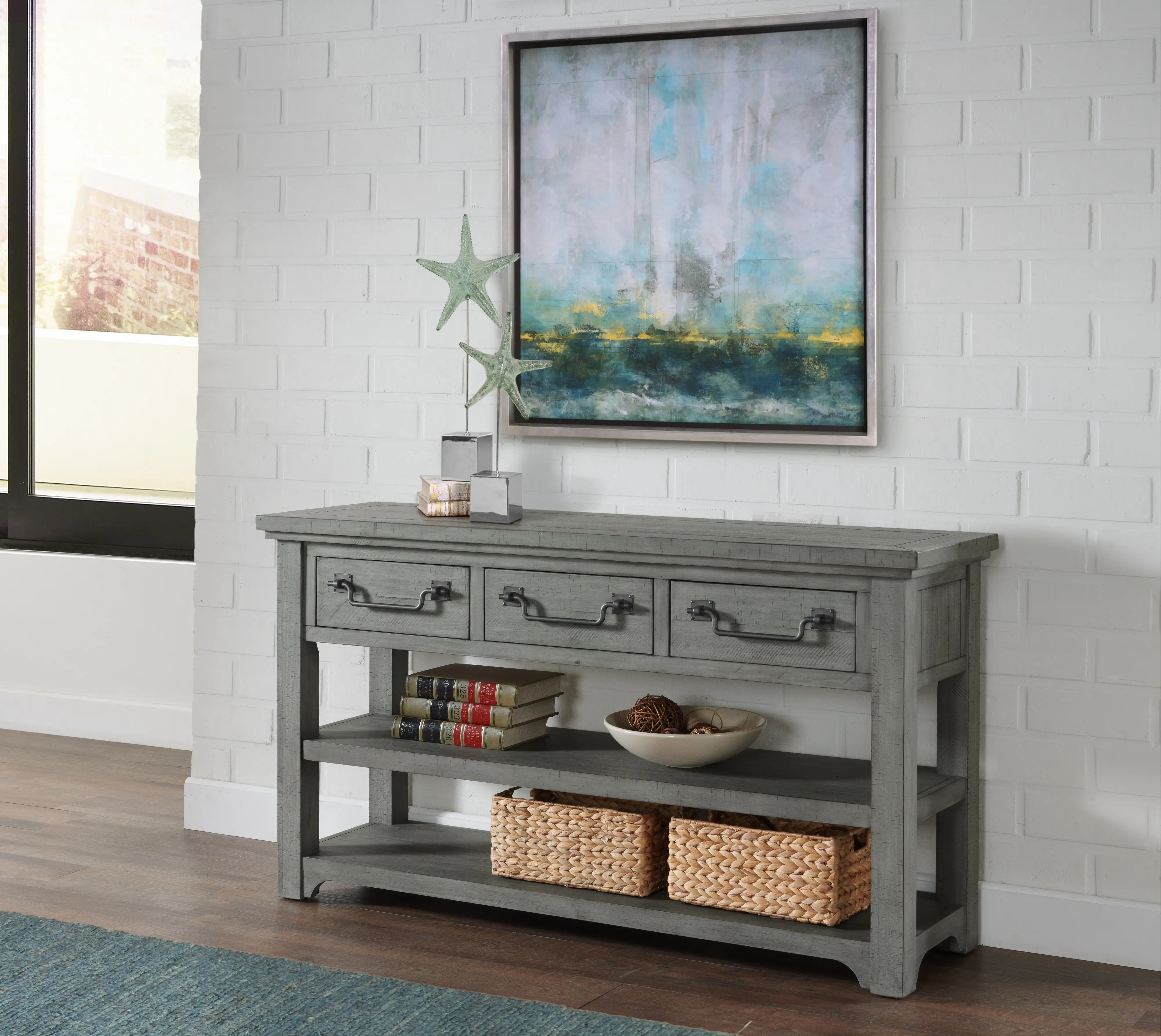 Beach House Gray Sofa Table-2