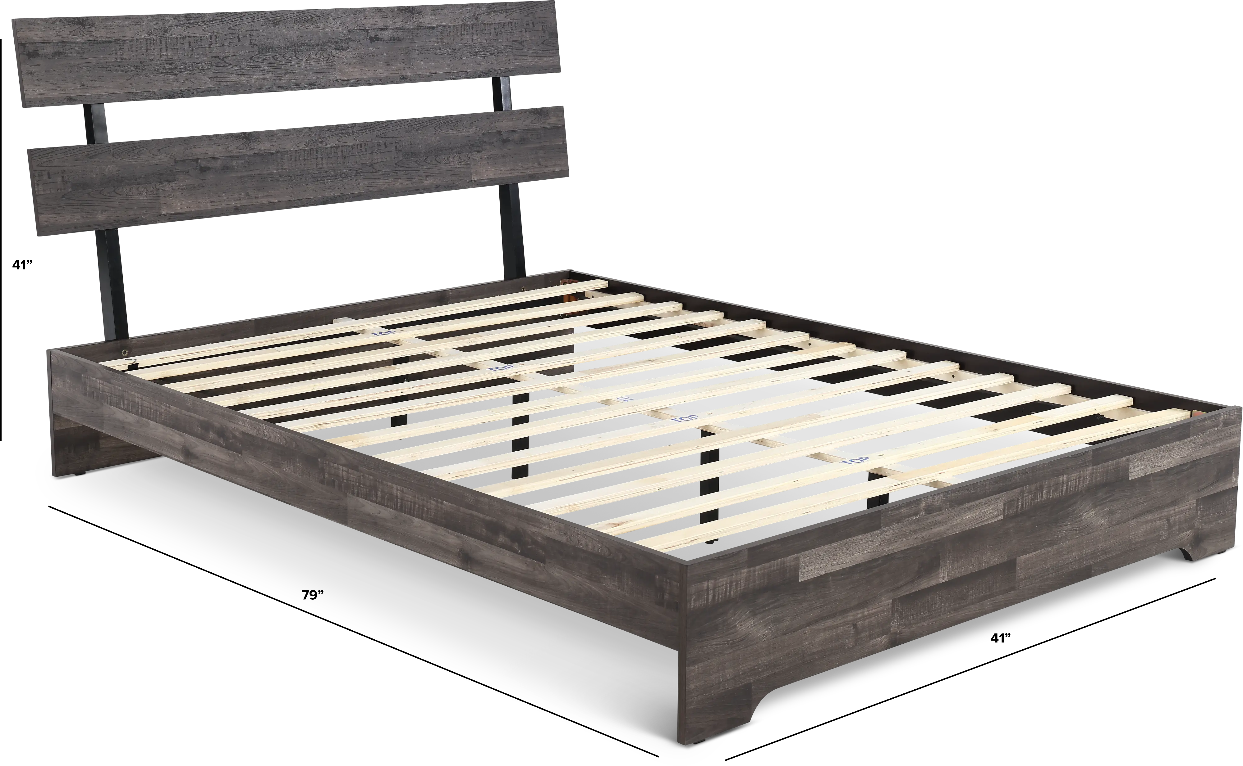 Alix Gray Twin Platform Bed-3