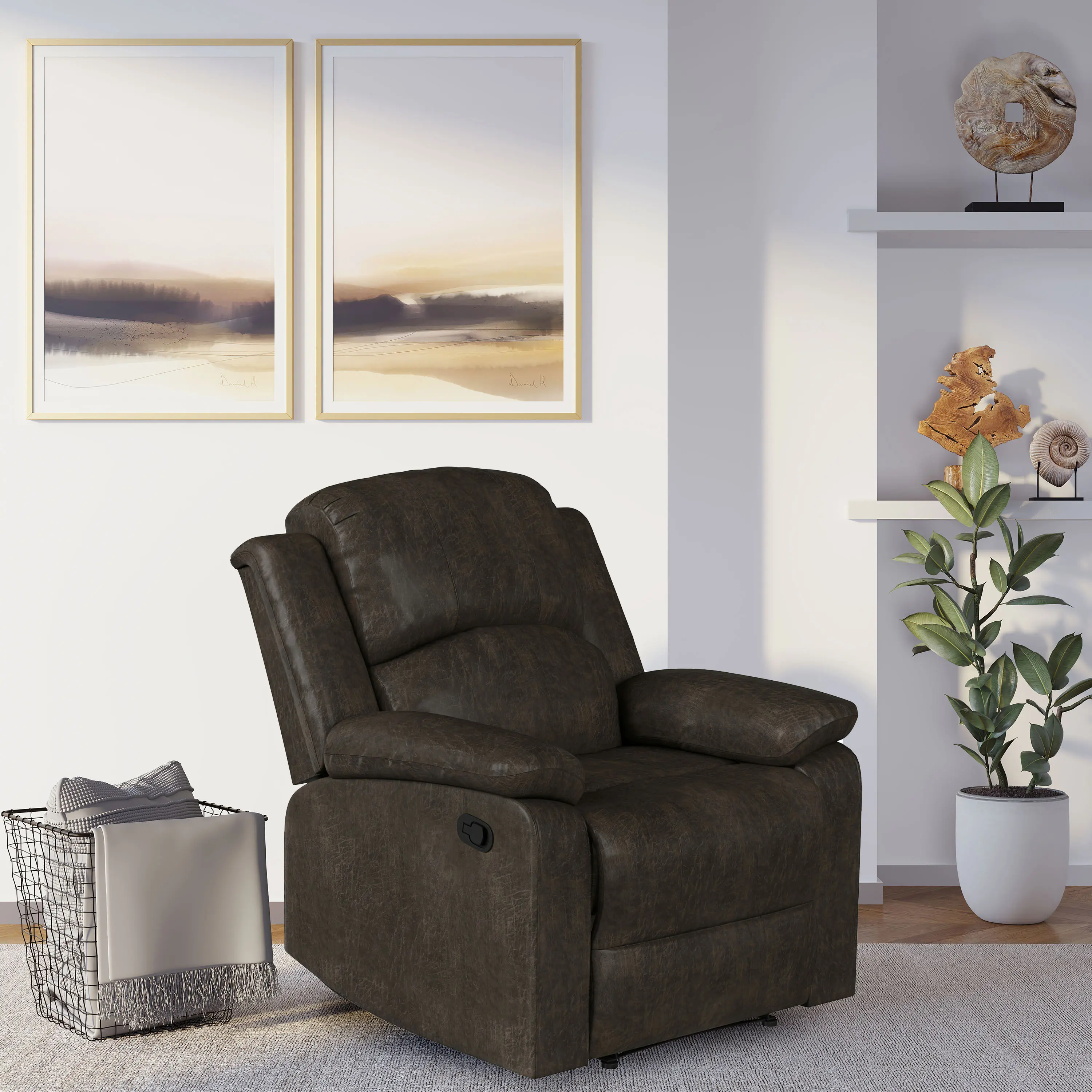 RC-DBYKU3008 Relax-A-Lounger Dayton Java Faux Leather Recliner-1