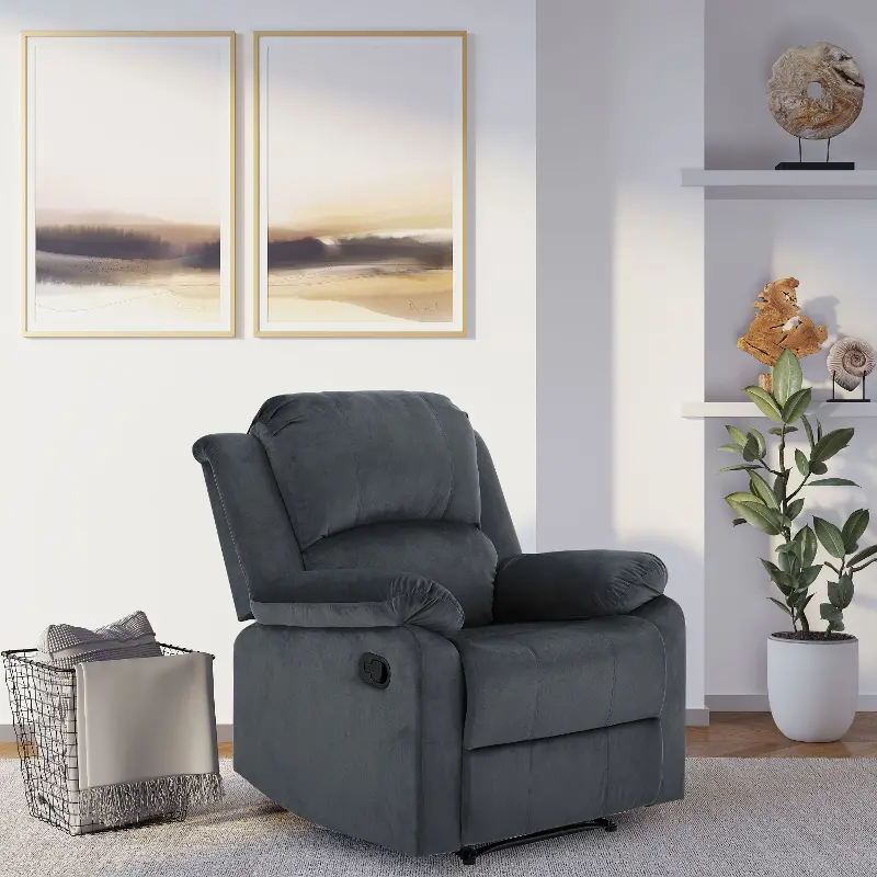 Relax-A-Lounger Dayton Gray Microfiber Recliner