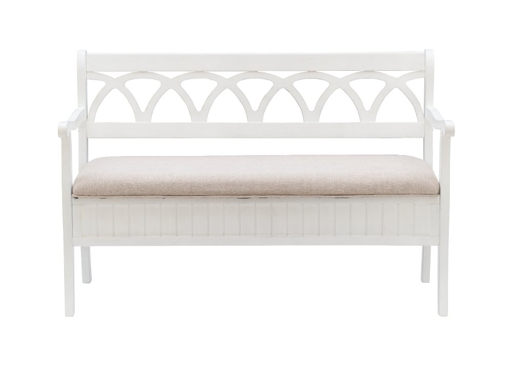 Winslett White Storage Bench