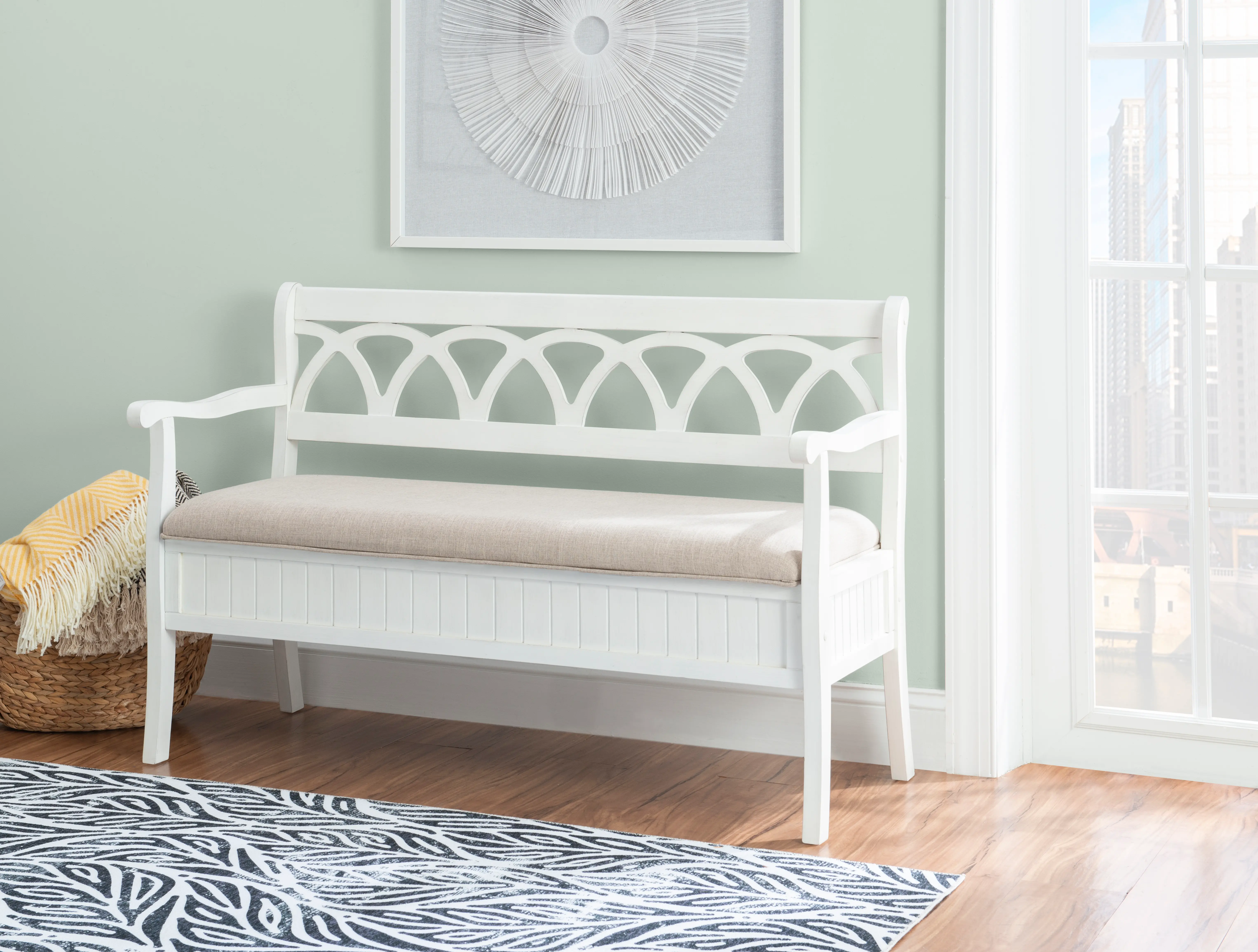 Winslett White Storage Bench-2