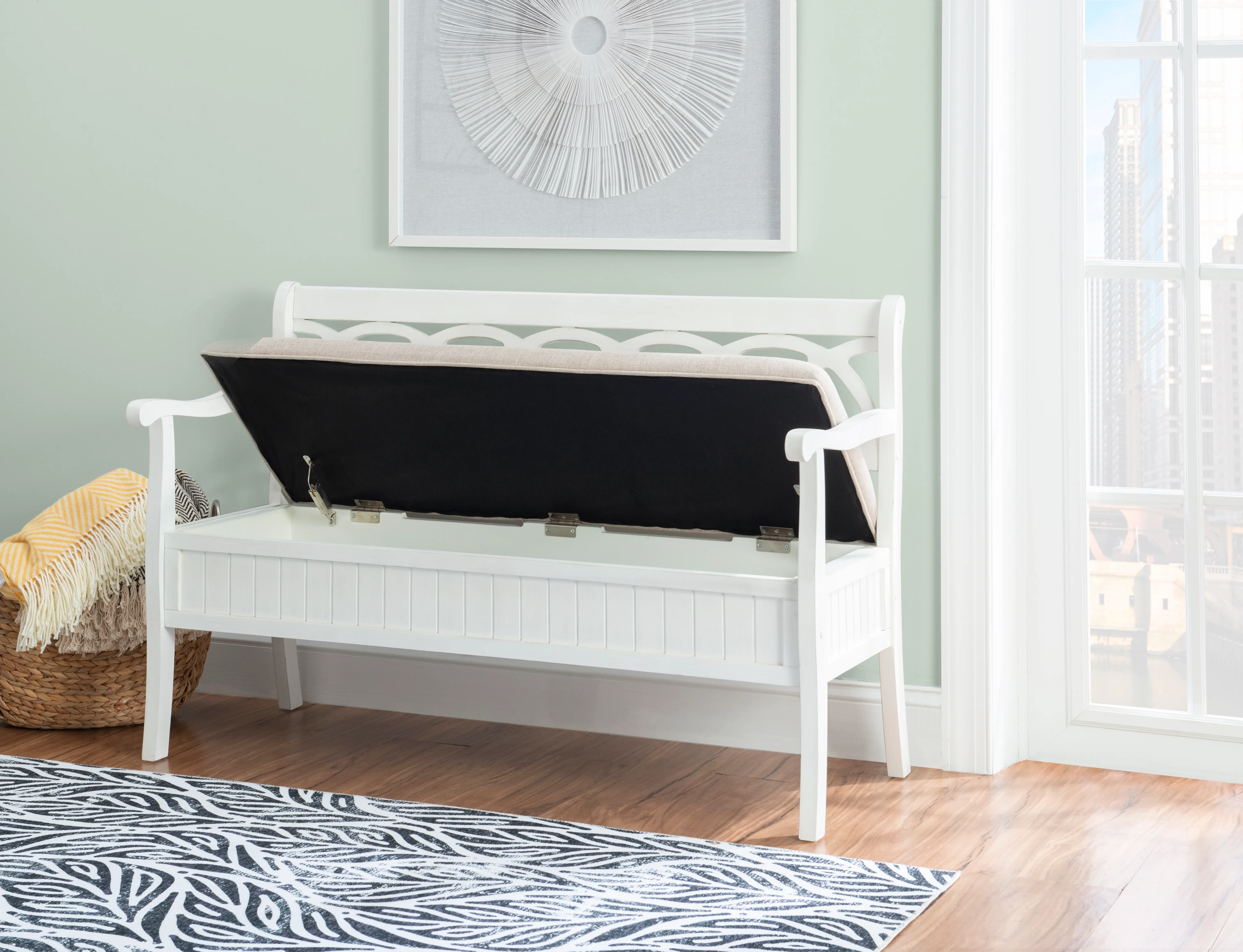 Winslett White Storage Bench-7
