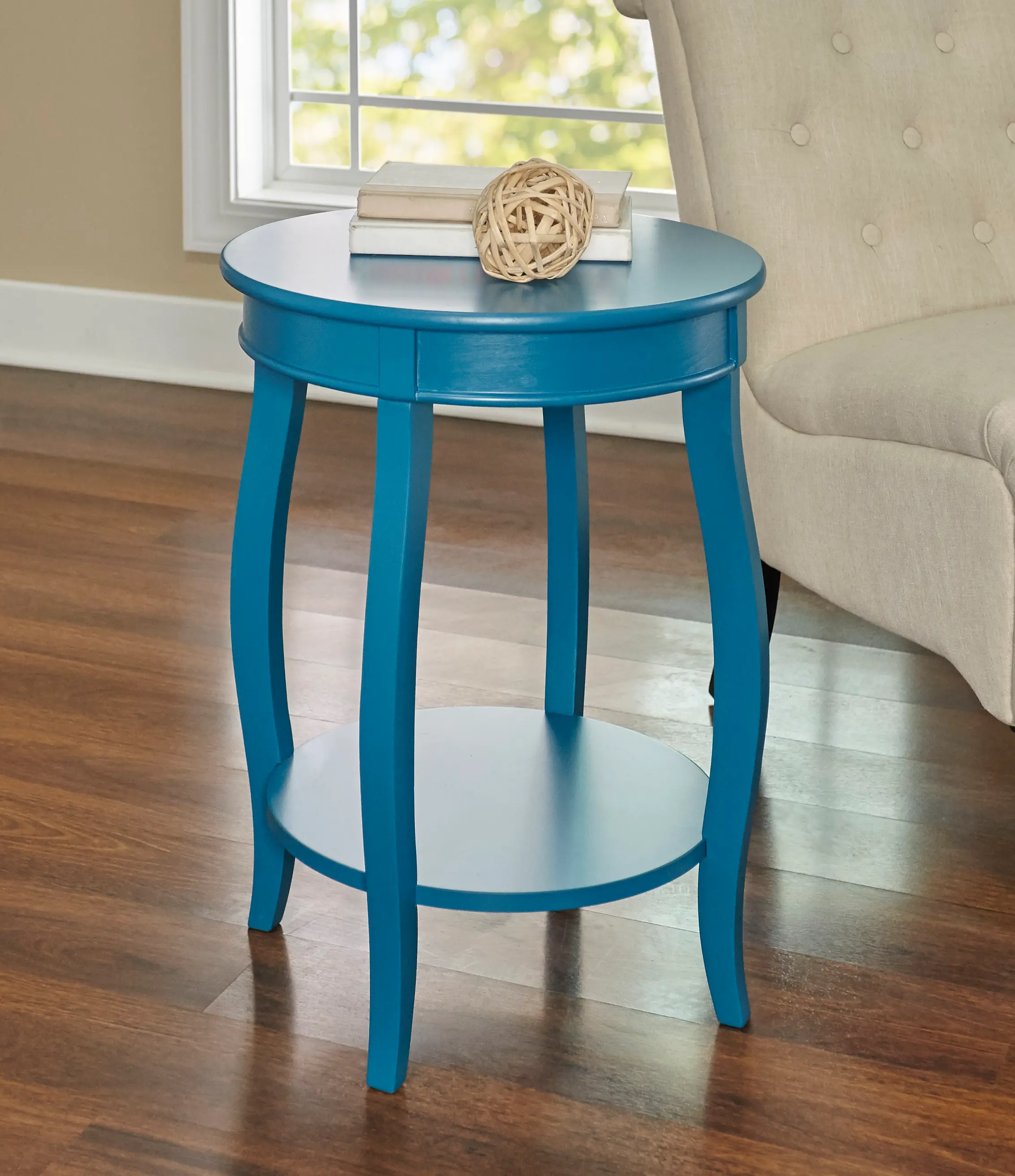 Rainbow Teal End Table-2