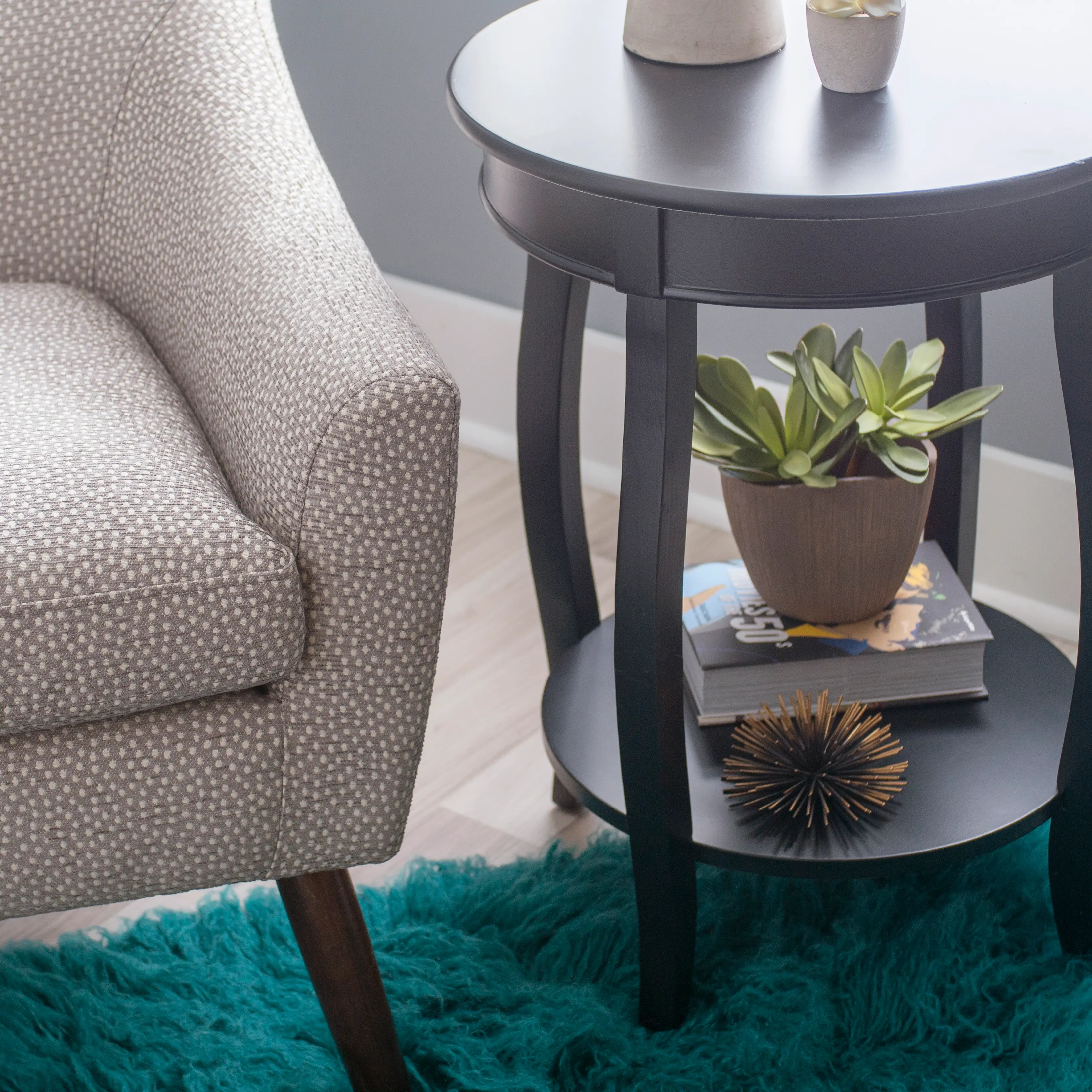 Rainbow Black End Table-6