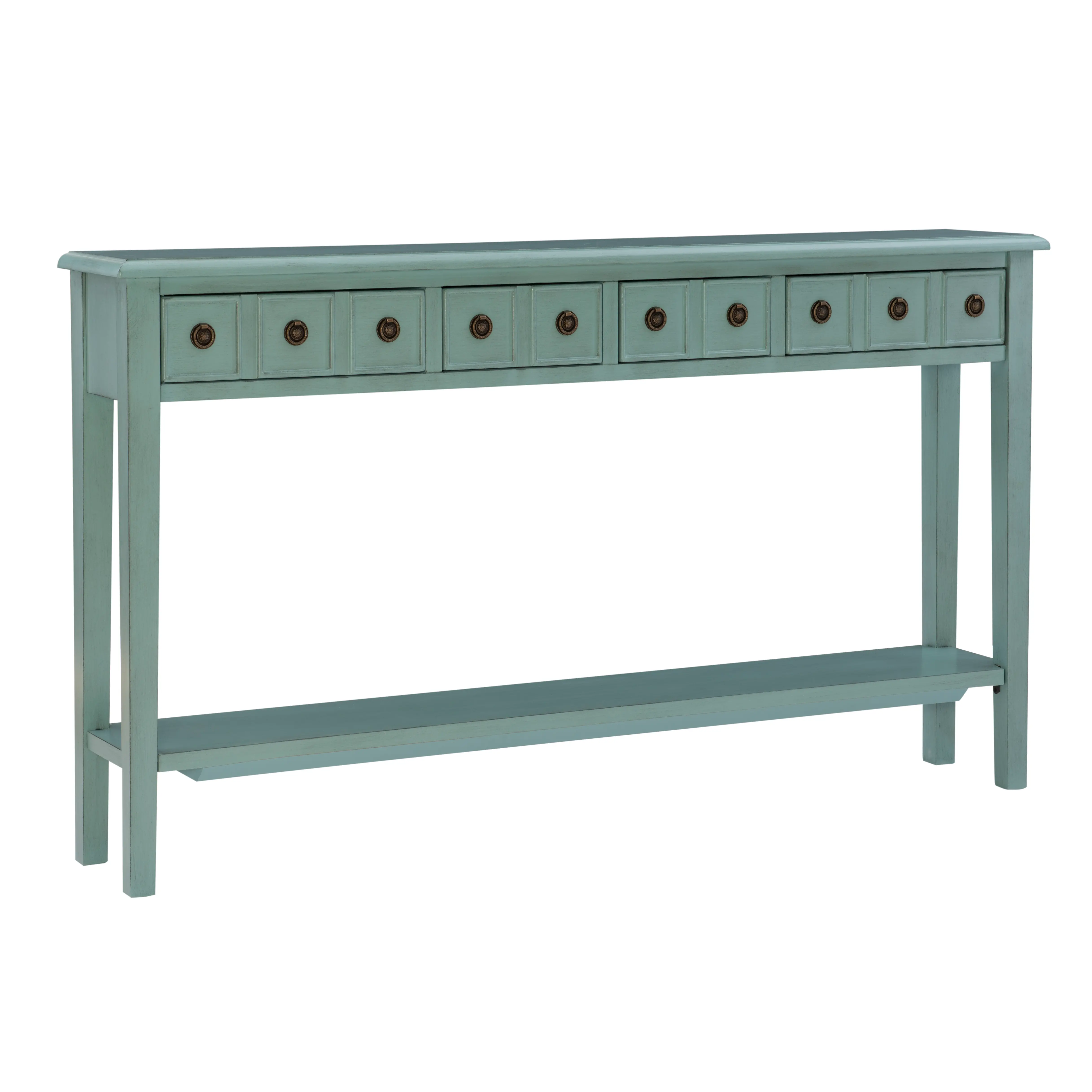 Sadie Teal Long Console Table-4