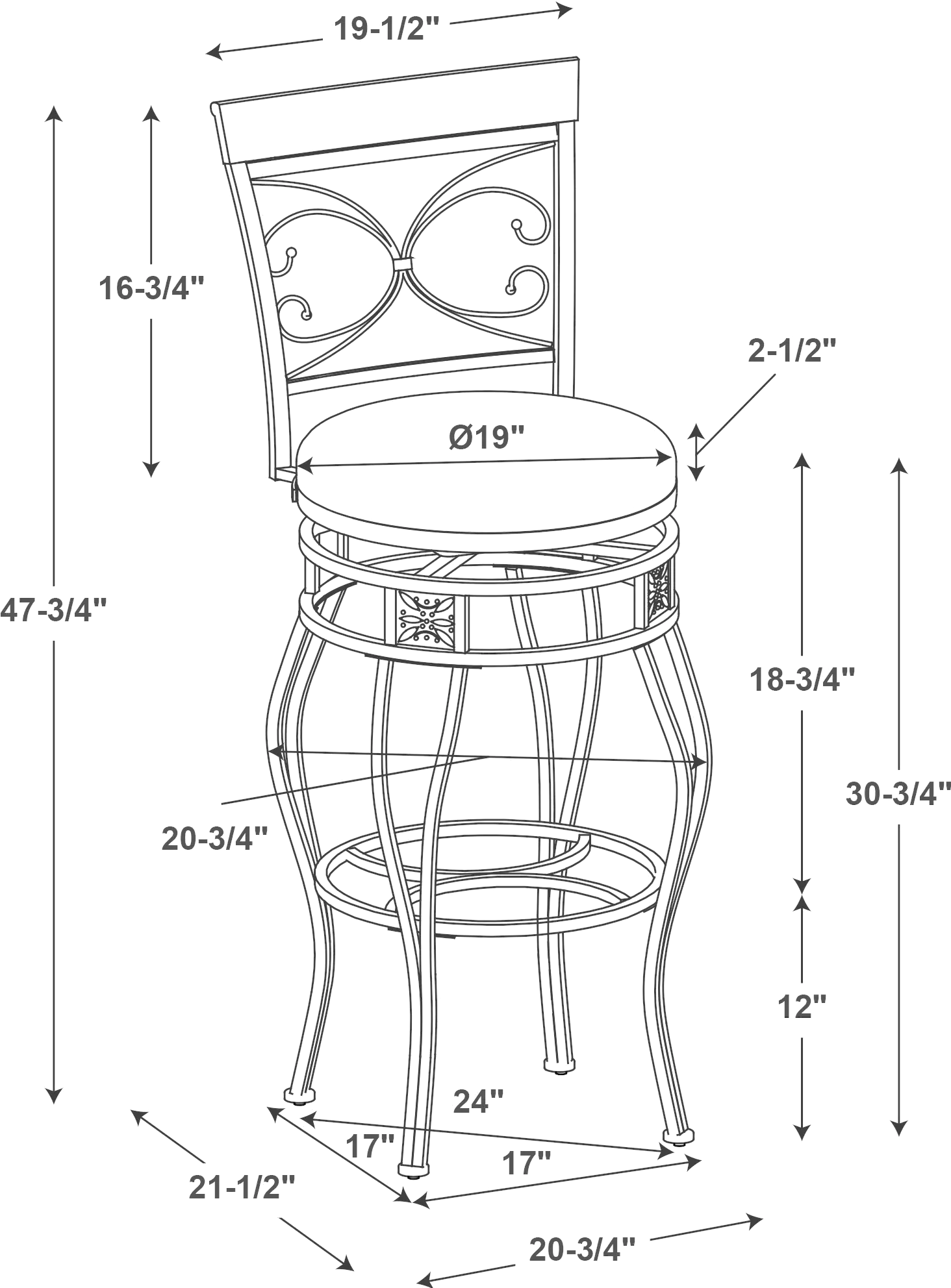 Bria Bronze Big and Tall Barstool-2