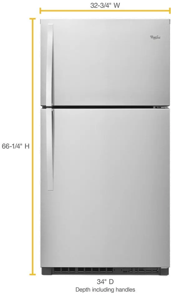 WRT541SZDM-SPECIAL Whirlpool 21 Cu Ft Top Freezer Refrigerator - Monochromatic Stainless Steel-3