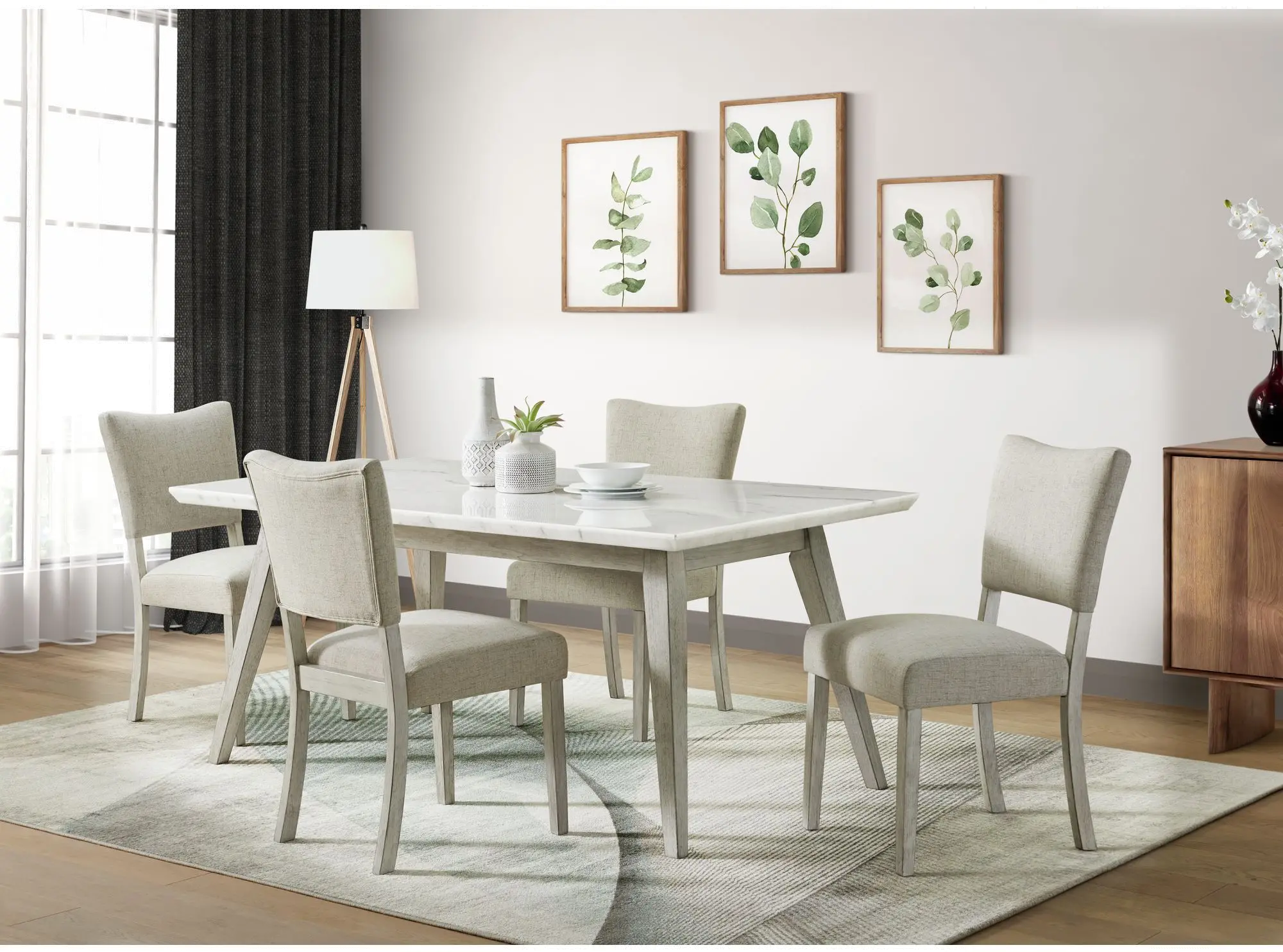 Bette Off White 5 Piece Dining Room Set-1