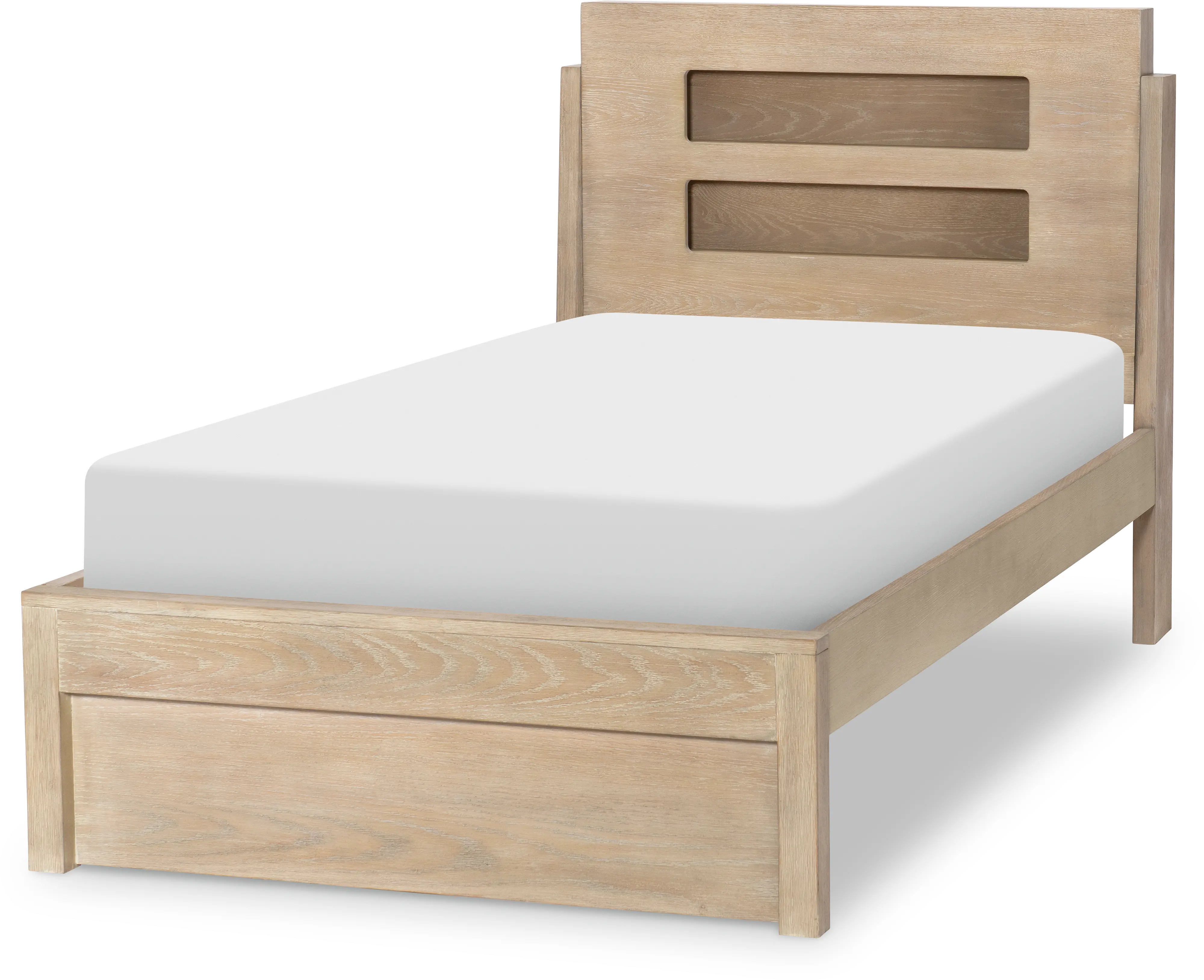 District Weathered Oak Twin Bed with Lights-1