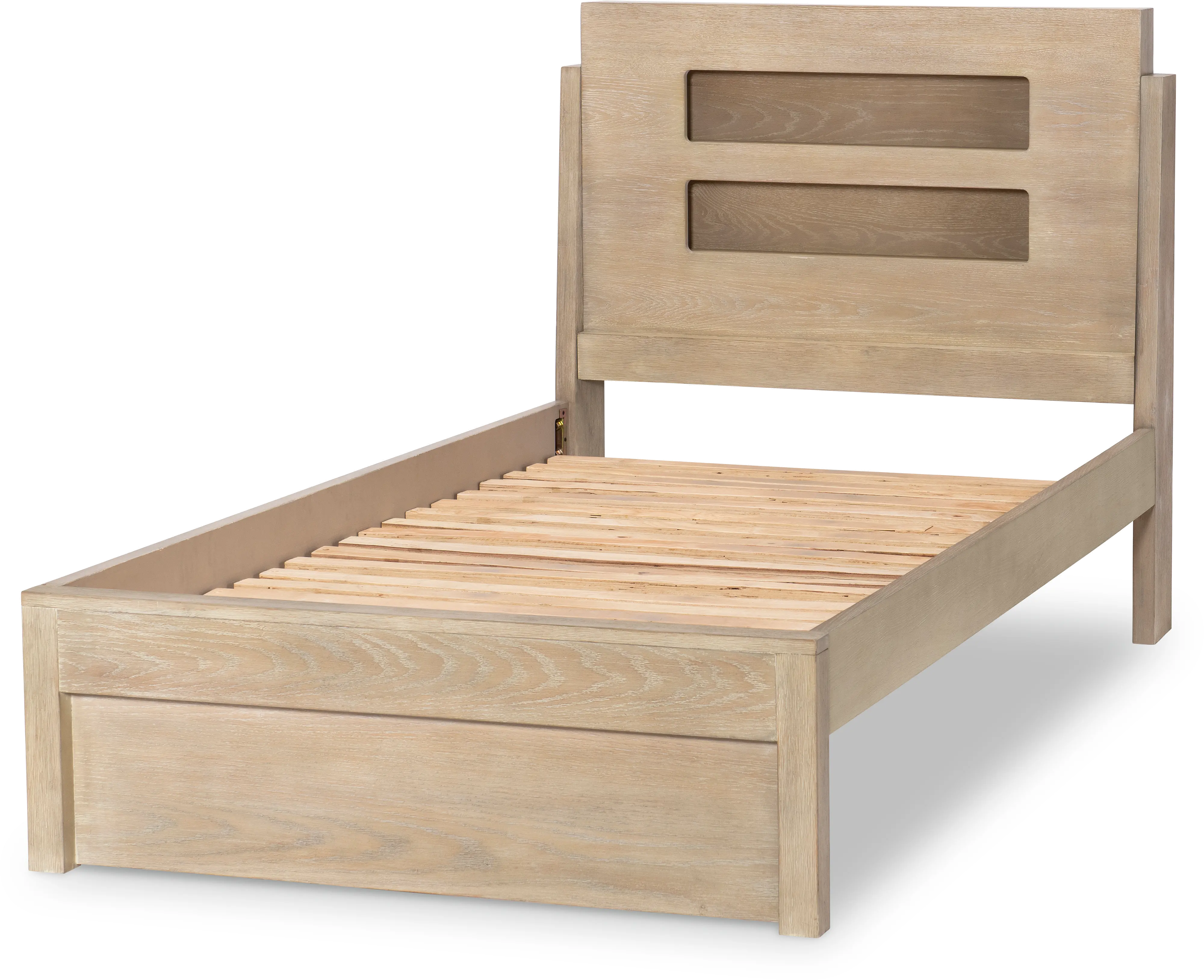District Weathered Oak Twin Bed with Lights-5