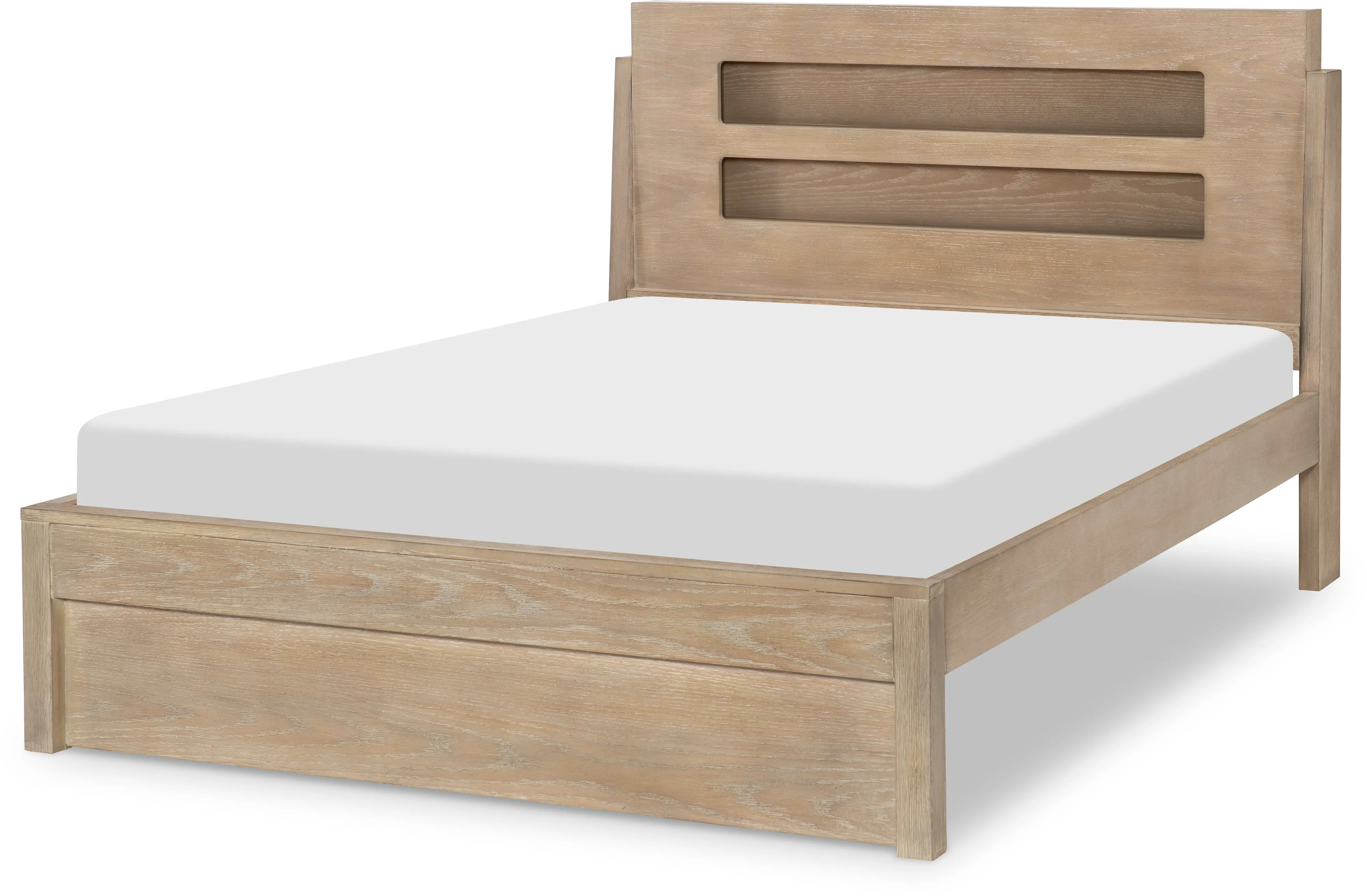 District Weathered Oak Full Bed with Lights-1
