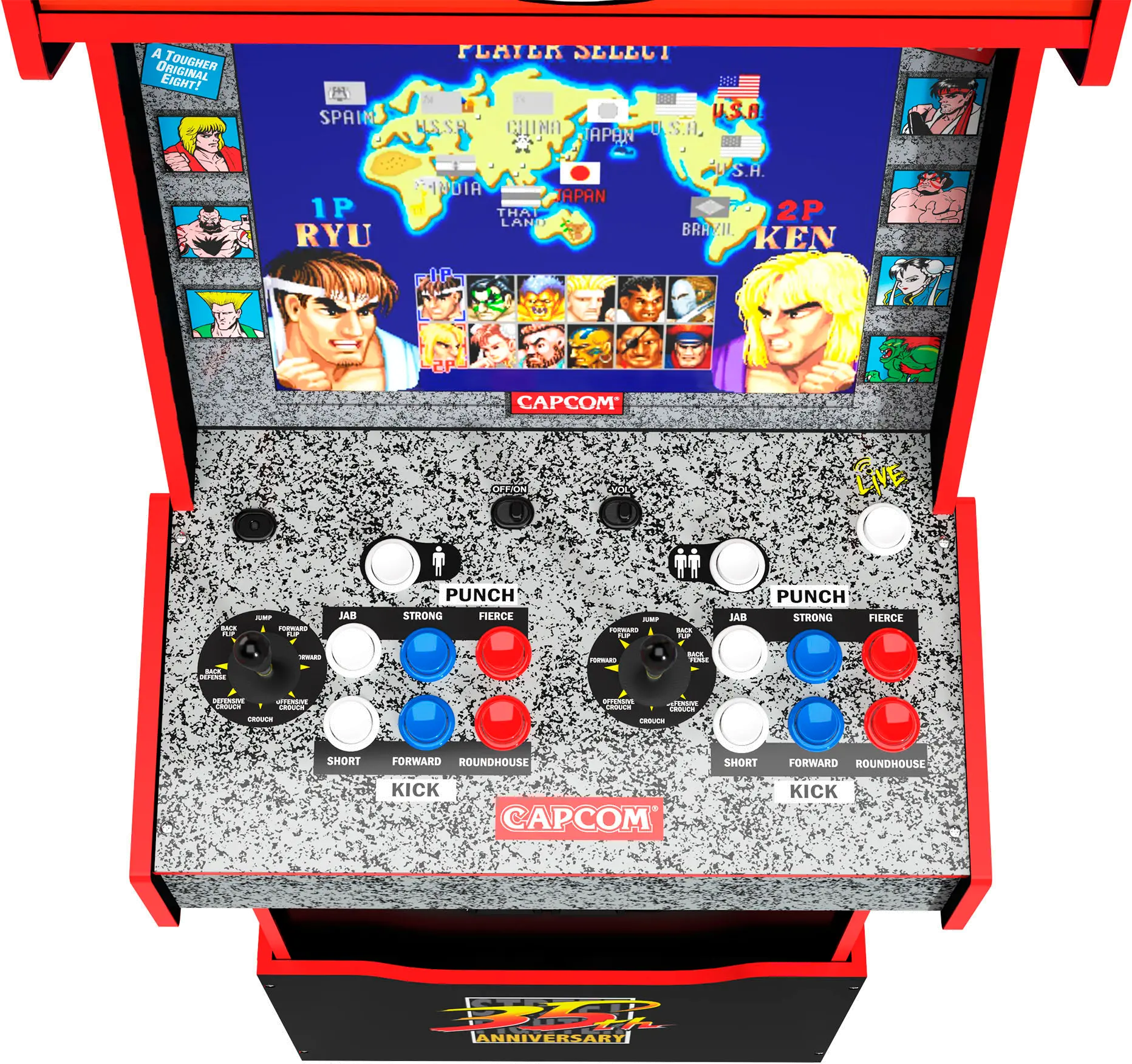 UPRIGHT/SFII_TURBO Arcade1Up Capcom Street Fighter II: Champion Turbo Legacy Edition with Riser & Lit Marque Arcade-2