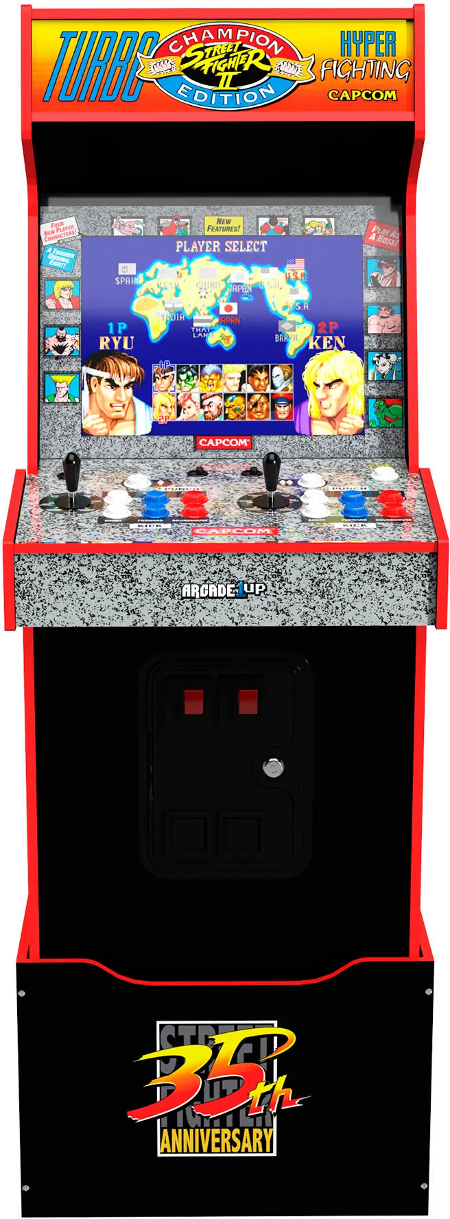 UPRIGHT/SFII_TURBO Arcade1Up Capcom Street Fighter II: Champion Turbo Legacy Edition with Riser & Lit Marque Arcade-4