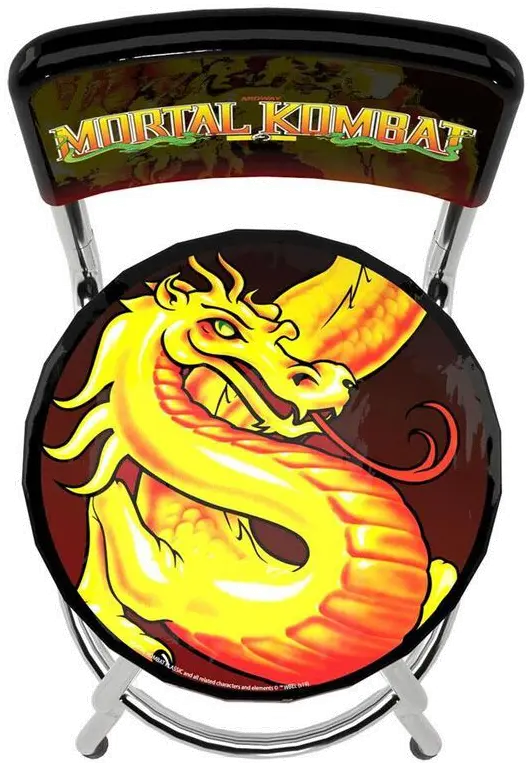 STOOL/MK_SWIVEL Arcade1Up Mortal Kombat Midway High-Back Pub Stool-2