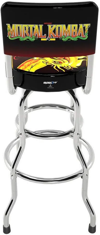 STOOL/MK_SWIVEL Arcade1Up Mortal Kombat Midway High-Back Pub Stool-3