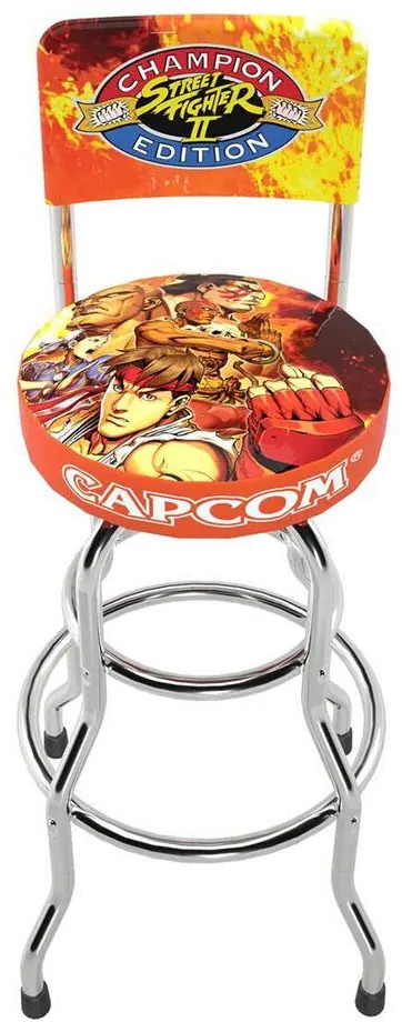 STOOL/SF_SWIVEL Arcade1up Street Fighter II Champion Edition: Capcom High-Back Pub Stool-1
