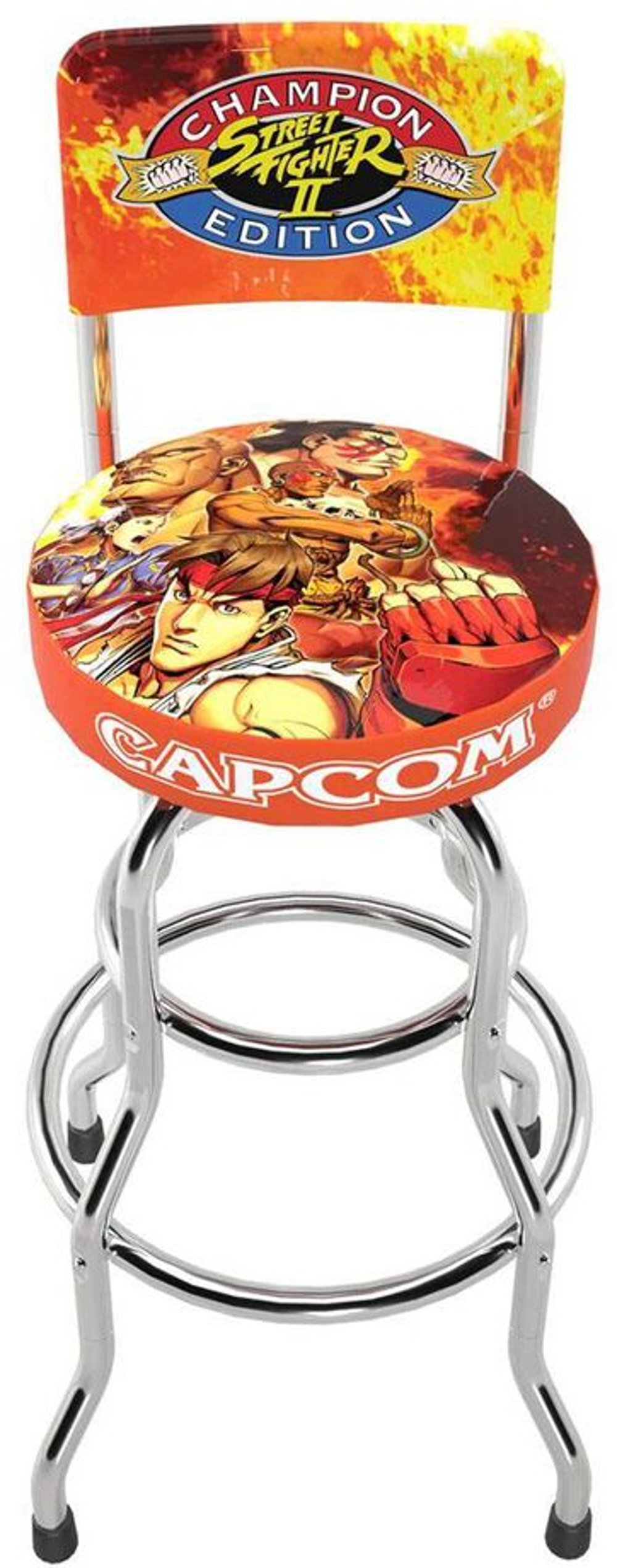 Arcade1up Street Fighter II Champion Edition: Capcom High-Back Pub Stool