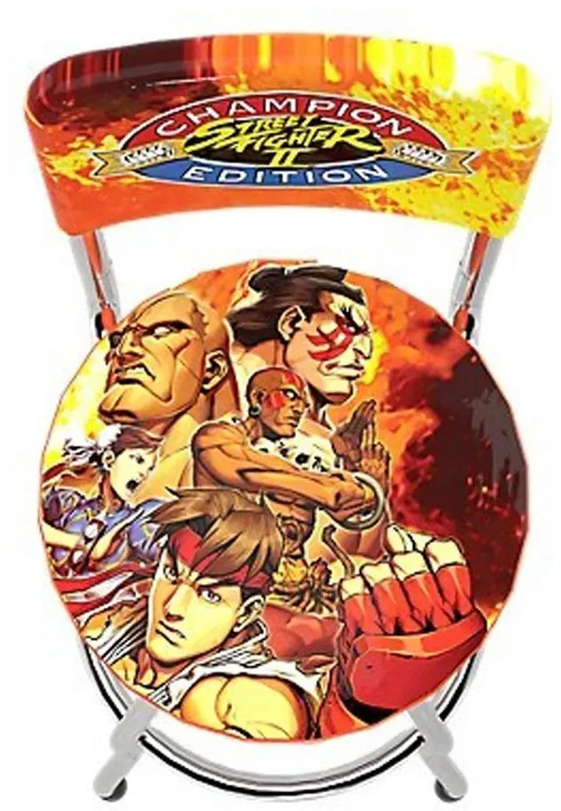 STOOL/SF_SWIVEL Arcade1up Street Fighter II Champion Edition: Capcom High-Back Pub Stool-2