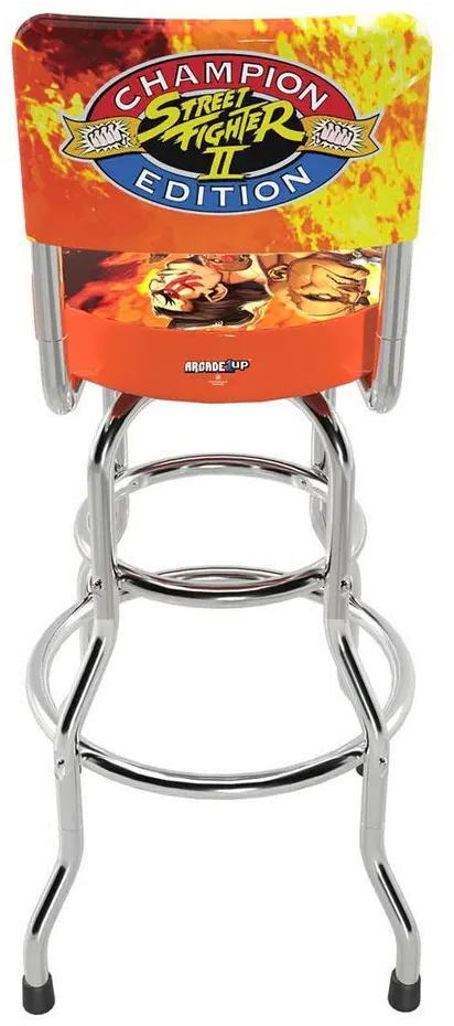 STOOL/SF_SWIVEL Arcade1up Street Fighter II Champion Edition: Capcom High-Back Pub Stool-3
