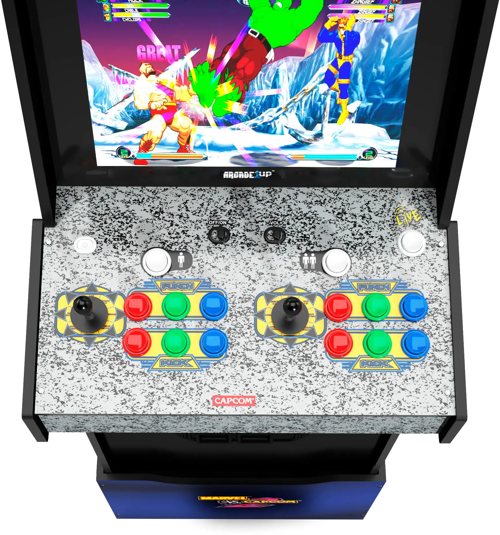 UPRIGHT/MVC_II Arcade1Up Marvel vs Capcom 2 Arcade with Lit Marque-2