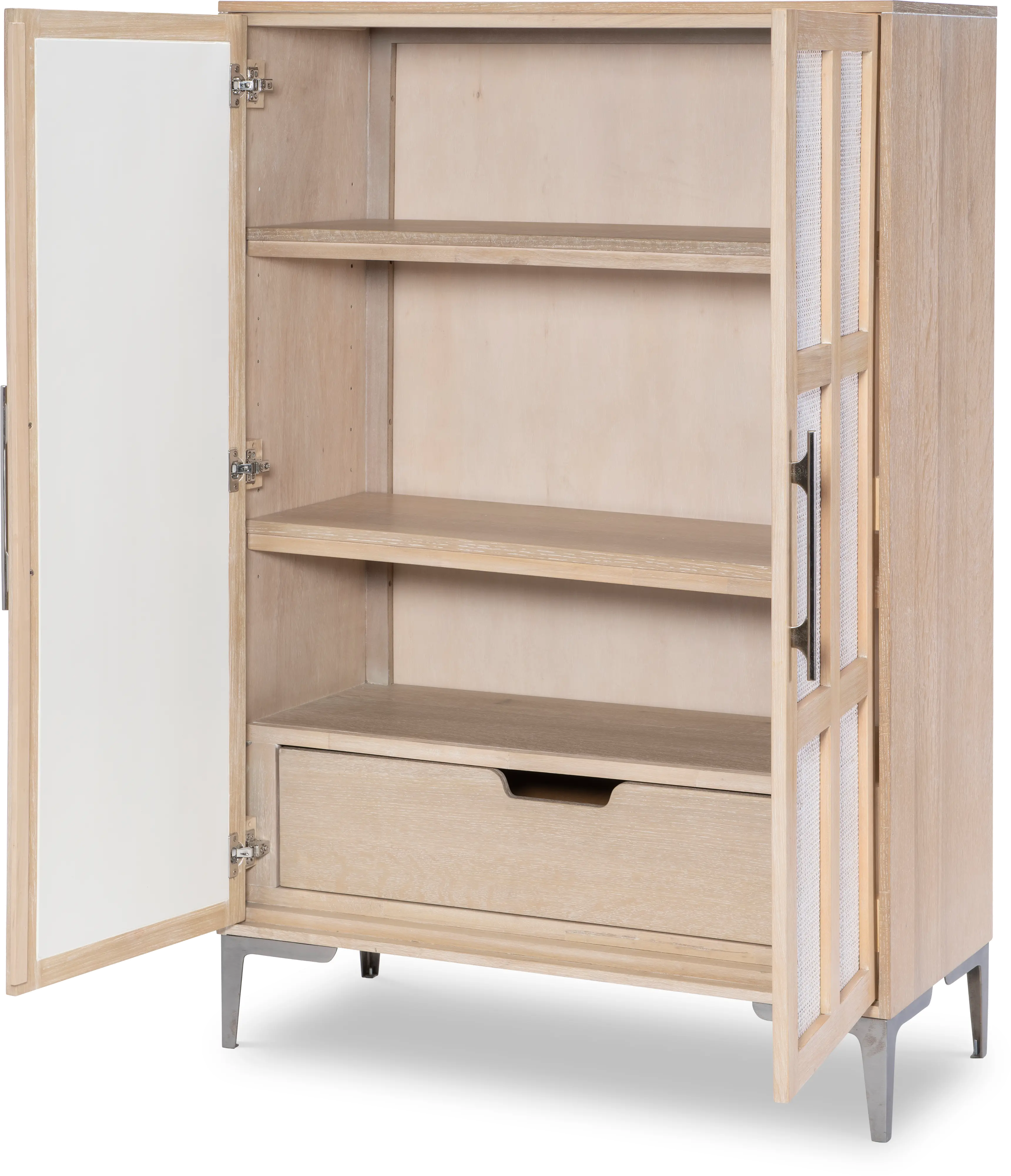Biscayne Natural and Linen Armoire-3
