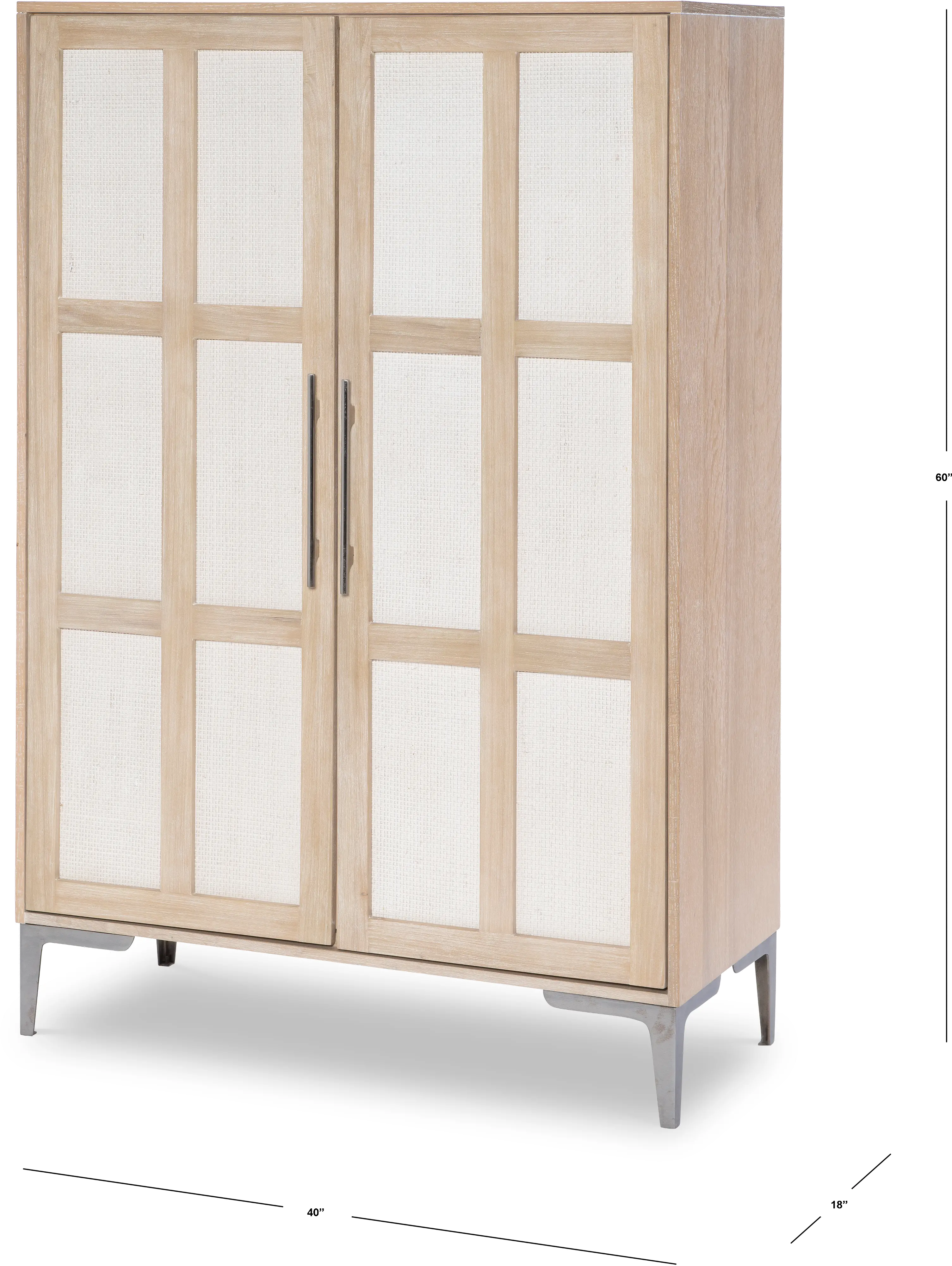 Biscayne Natural and Linen Armoire-4