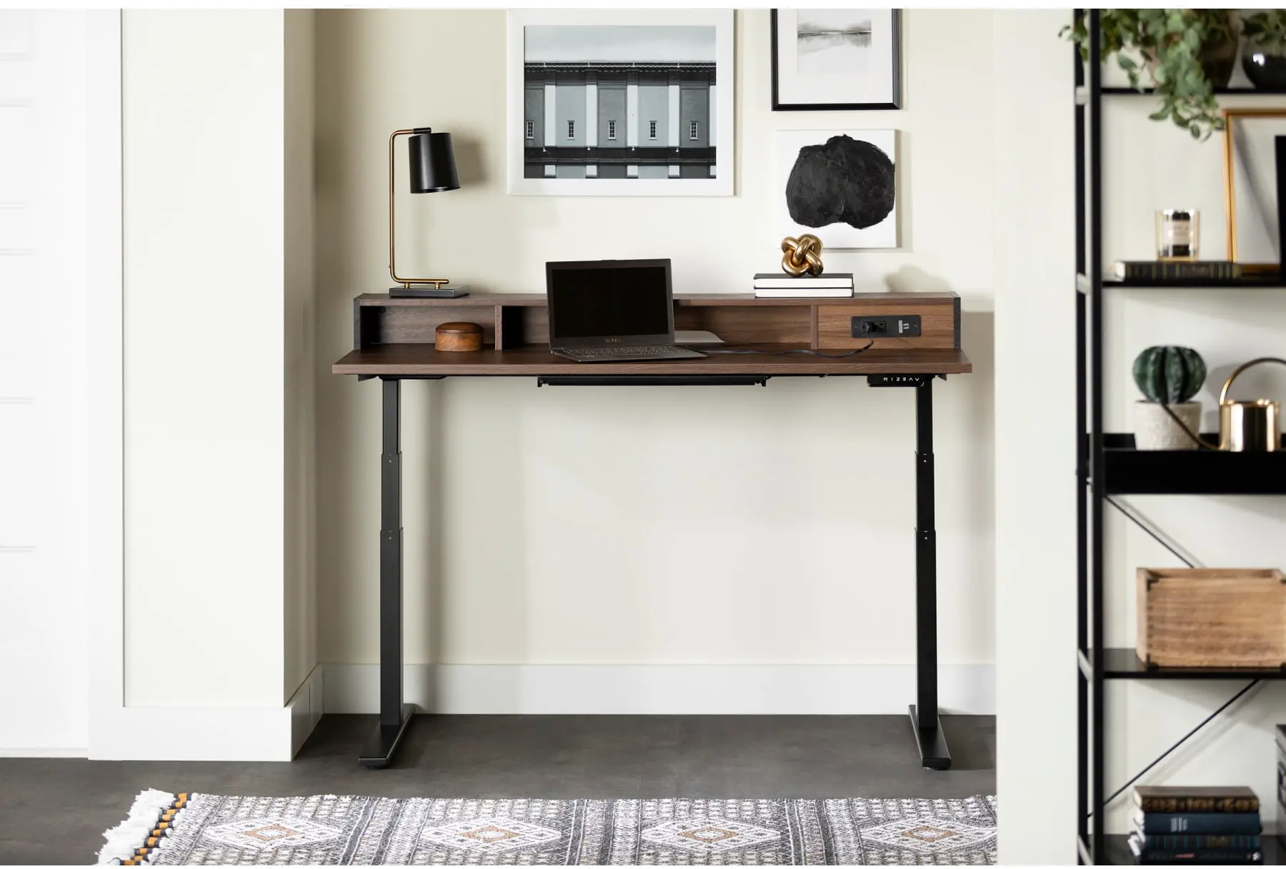 13346 Majyta Walnut Brown Sit and Stand Office Desk - South Shore-6