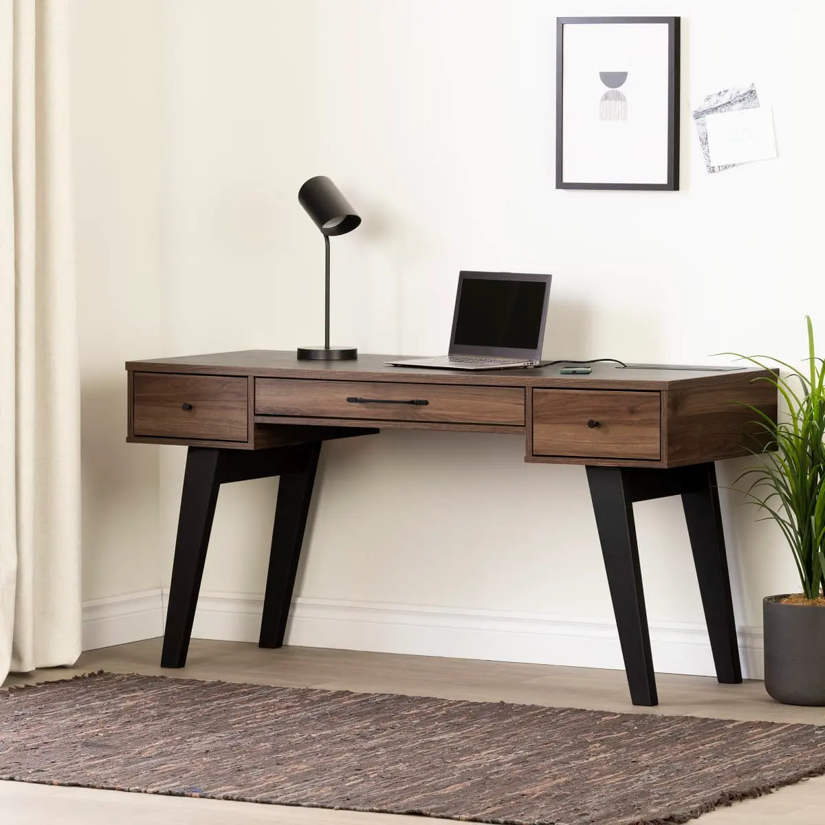 13306 Helsy Walnut Brown Computer Desk - South Shore-2