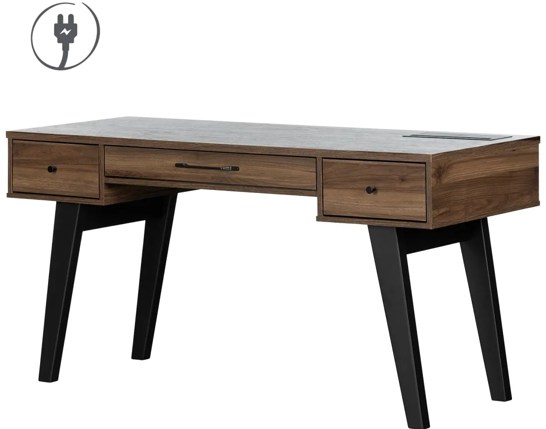 13306 Helsy Walnut Brown Computer Desk - South Shore-1