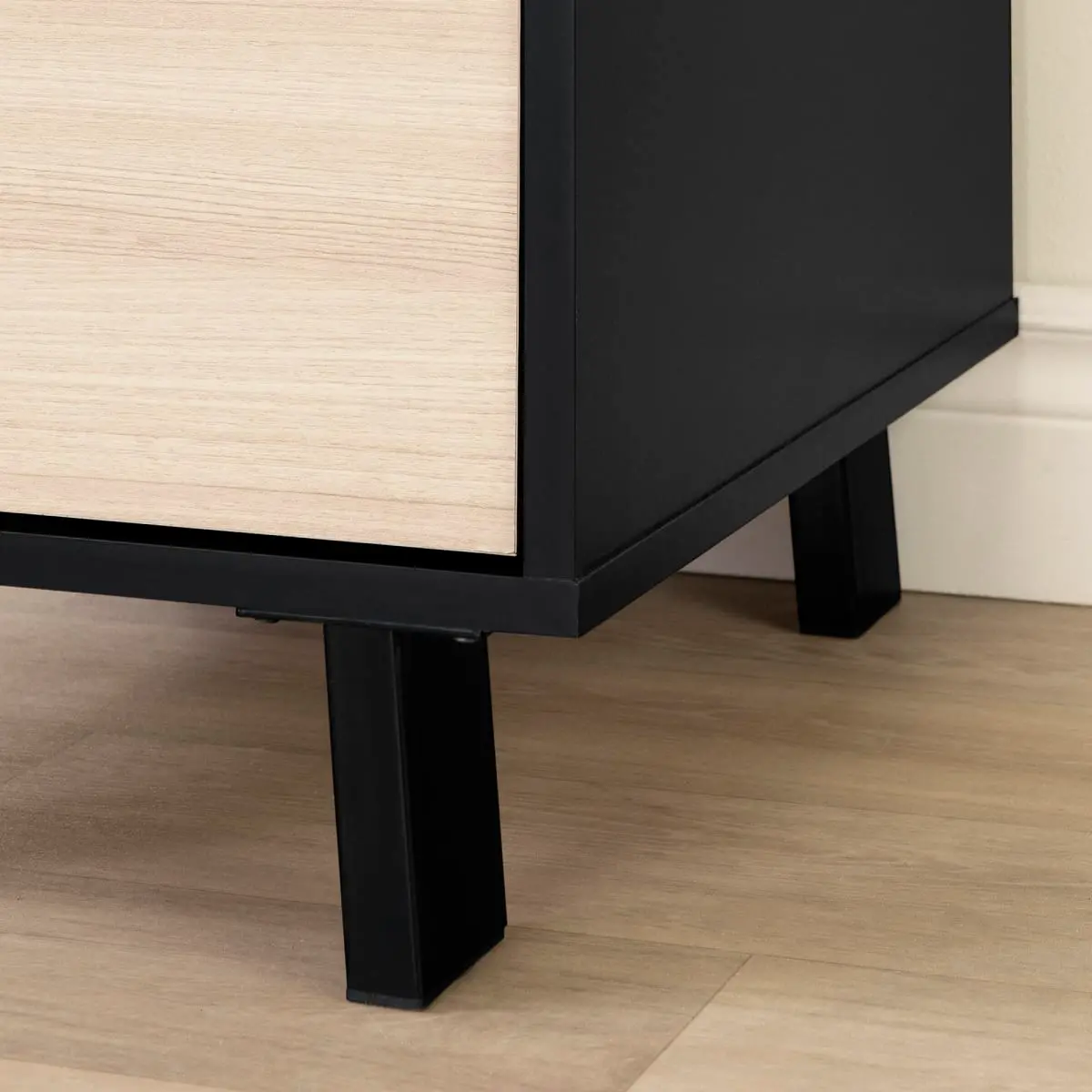 13326 Kozack Natural and Black Credenza - South Shore-9