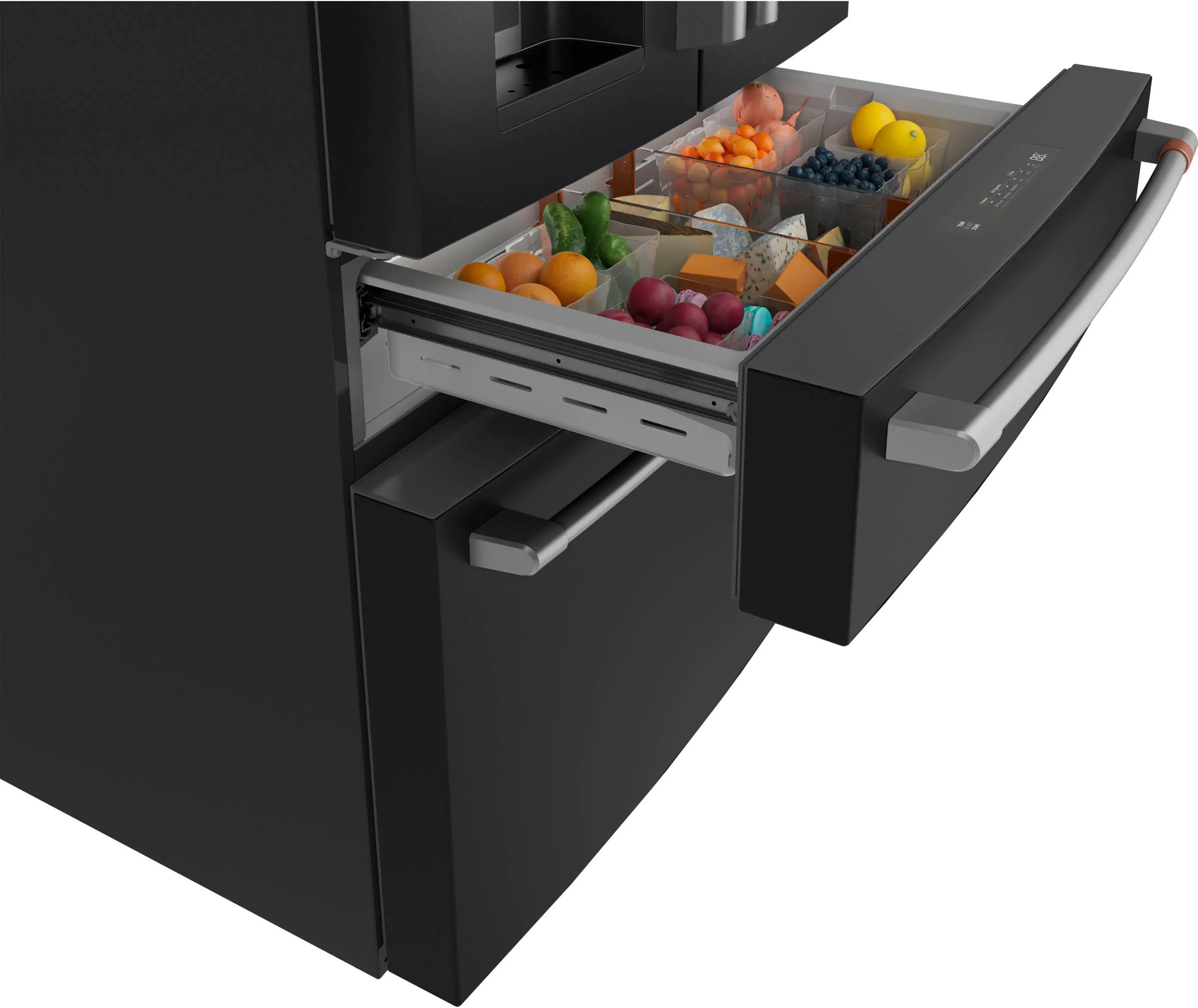 CXE22DP3PD1 GE Cafe 22.3 Cu Ft French Door Refrigerator - Counter Depth Matte Black-9