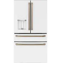 CXE22DP4PW2 GE Cafe 22.3 Cu Ft French Door Refrigerator - Counter Depth Matte White
