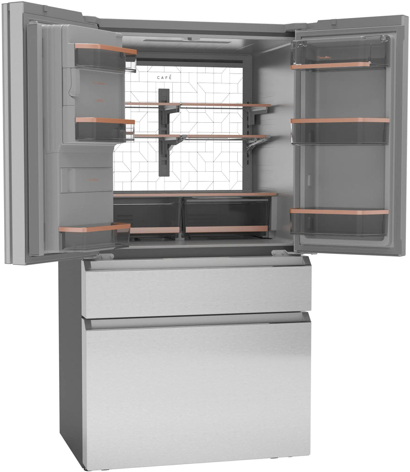 CXE22DM5PS5 Cafe 22.3 Cu Ft French Door Refrigerator - Counter Depth Platinum Glass-8