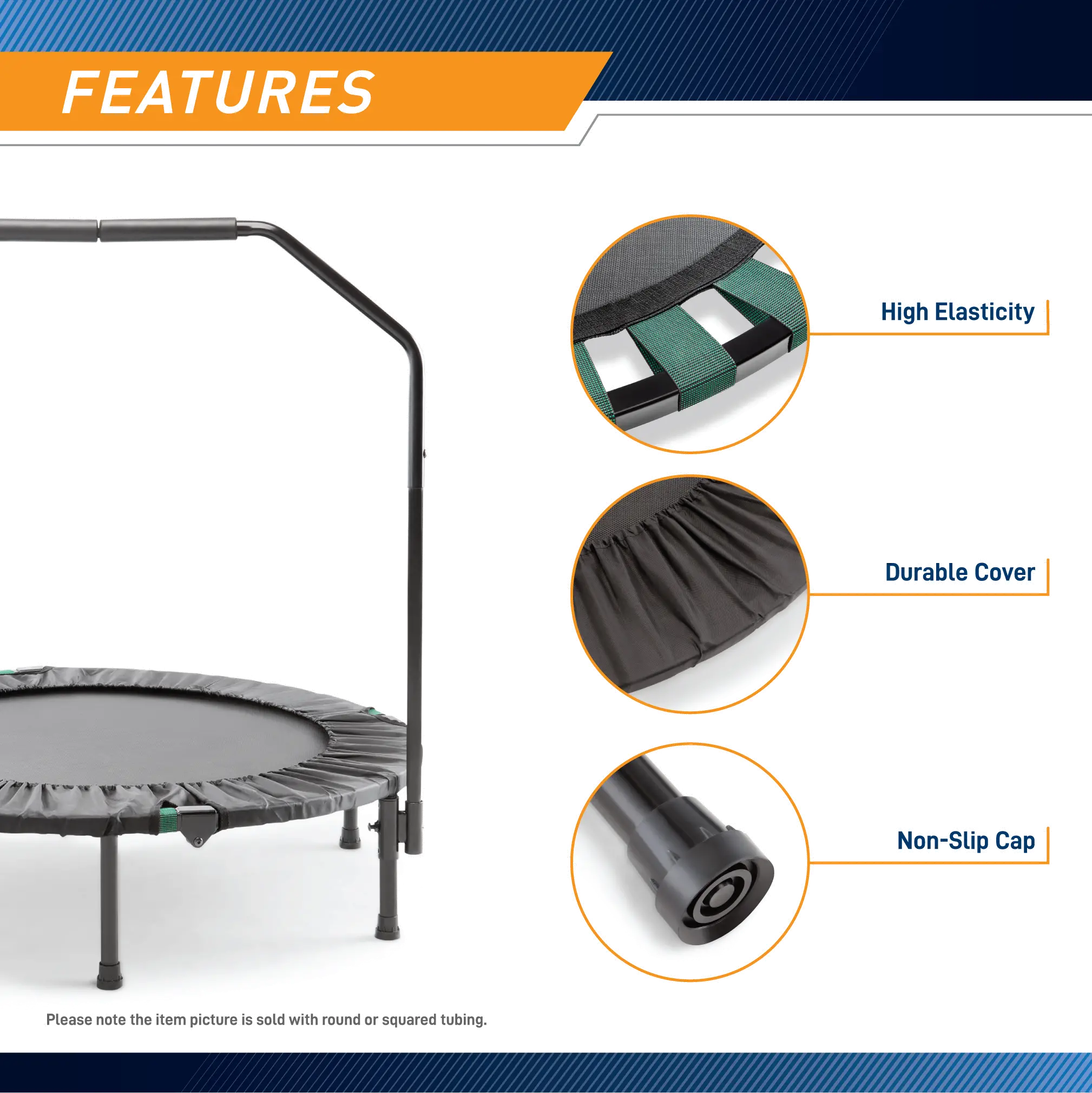 ASG-40 Marcy Black Trampoline Cardio Trainer with Handle-5