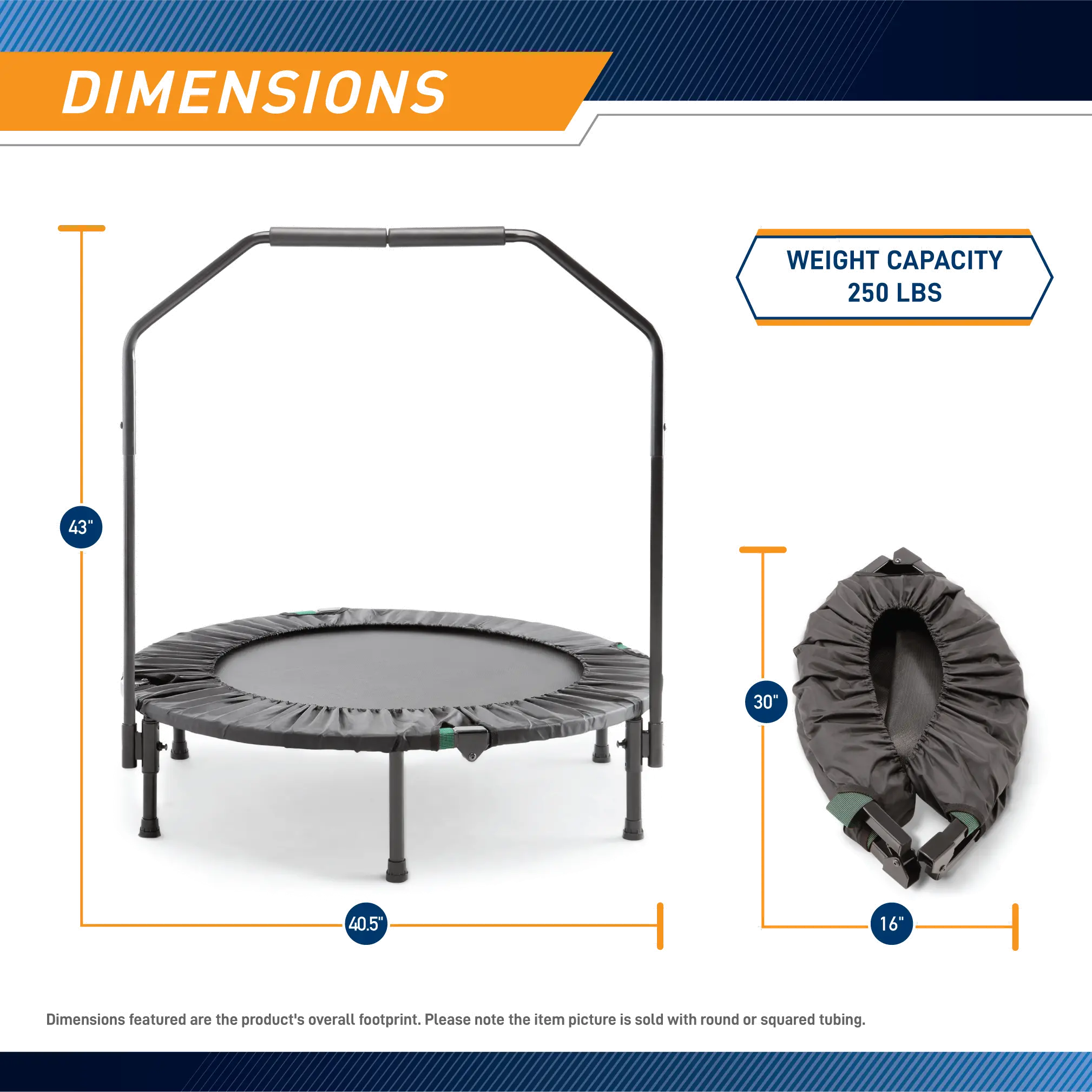 ASG-40 Marcy Black Trampoline Cardio Trainer with Handle-7