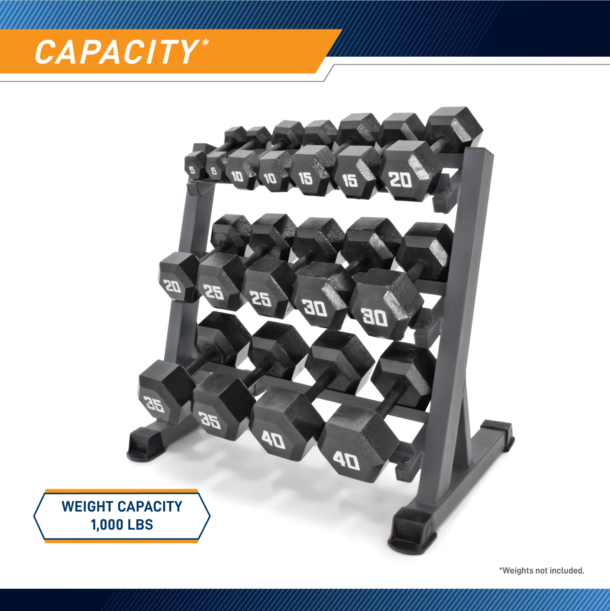 DBR-86 Marcy 3-Tier Black Dumbbell Rack-4