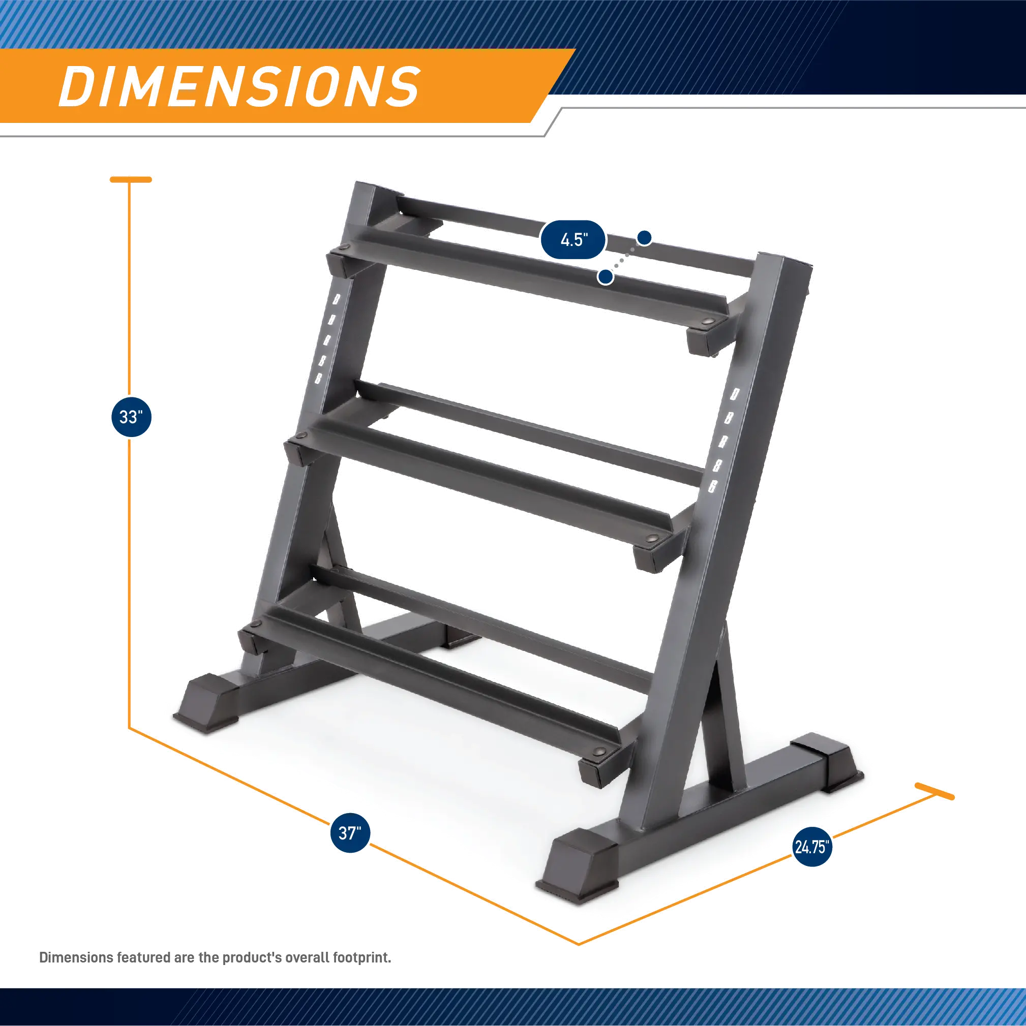 DBR-86 Marcy 3-Tier Black Dumbbell Rack-7