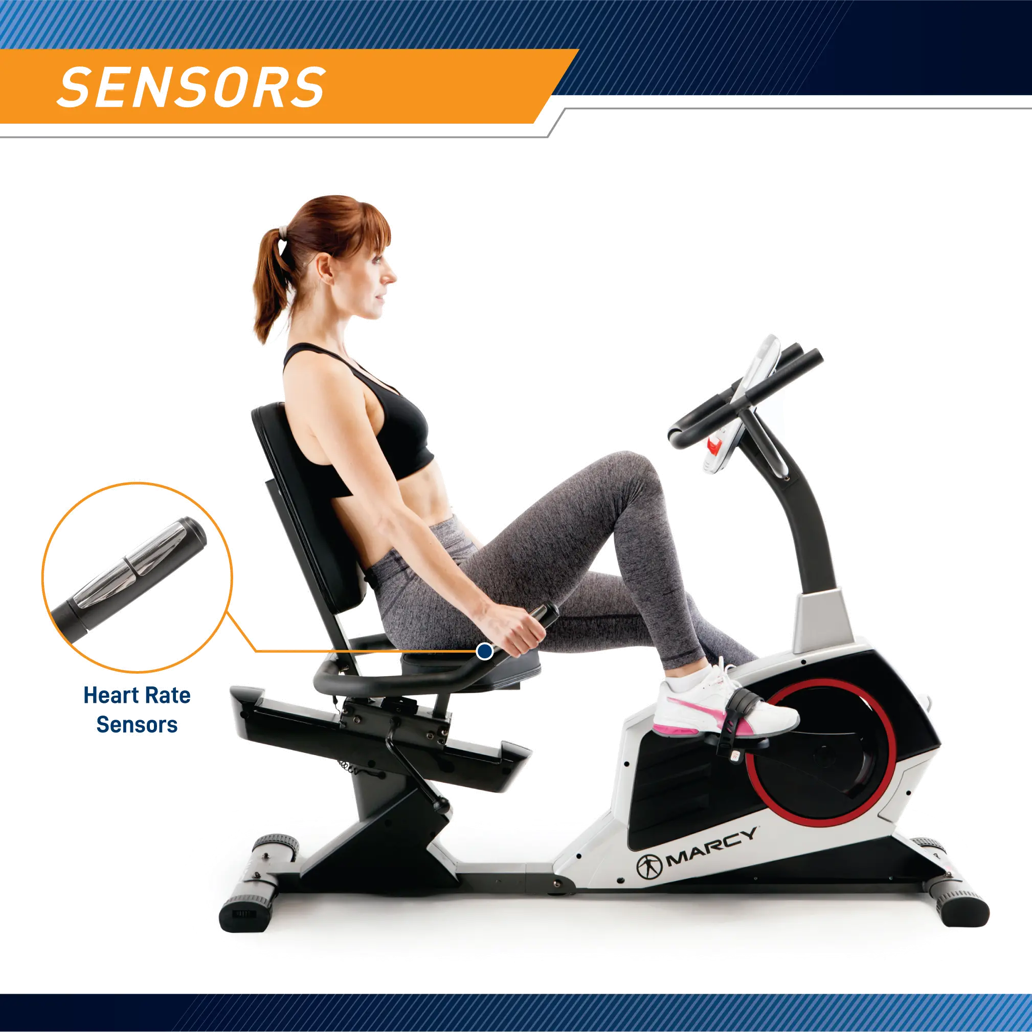 ME-706 Marcy Black Regenerating Recumbent Exercise Bike-5