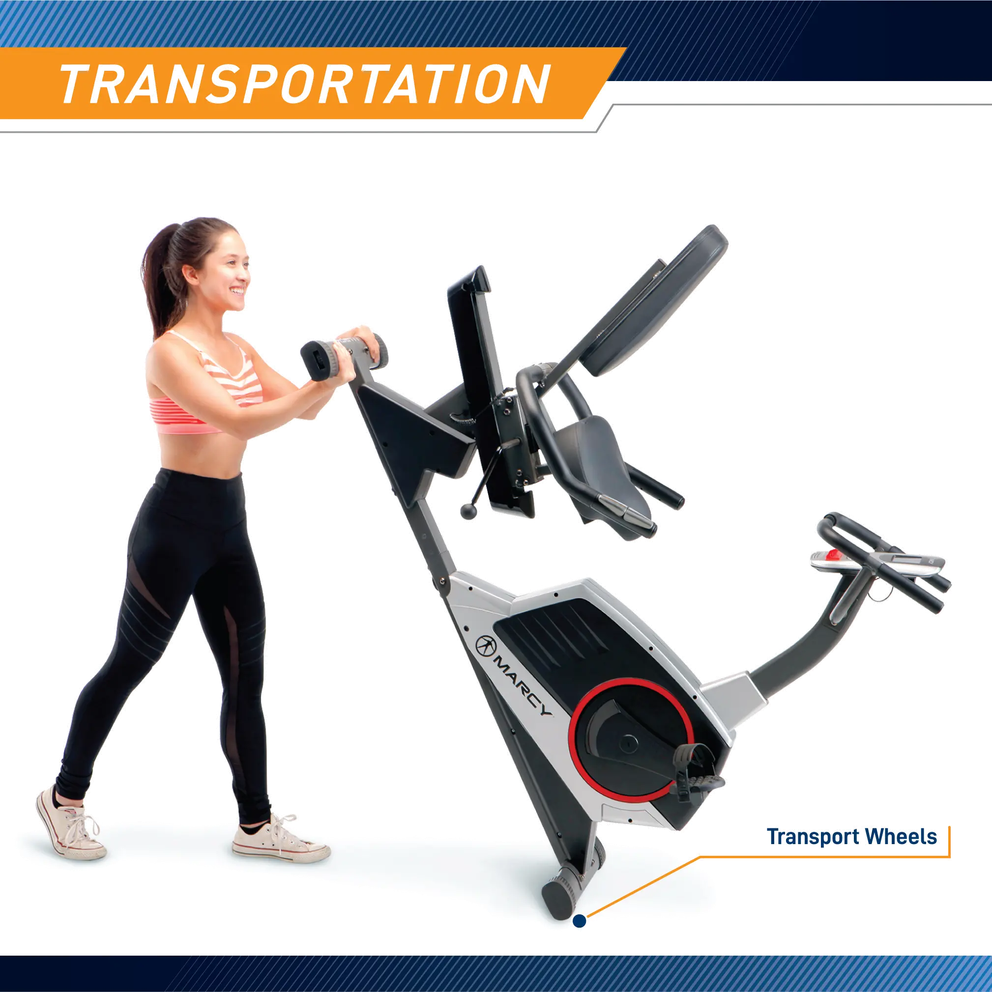 ME-706 Marcy Black Regenerating Recumbent Exercise Bike-7