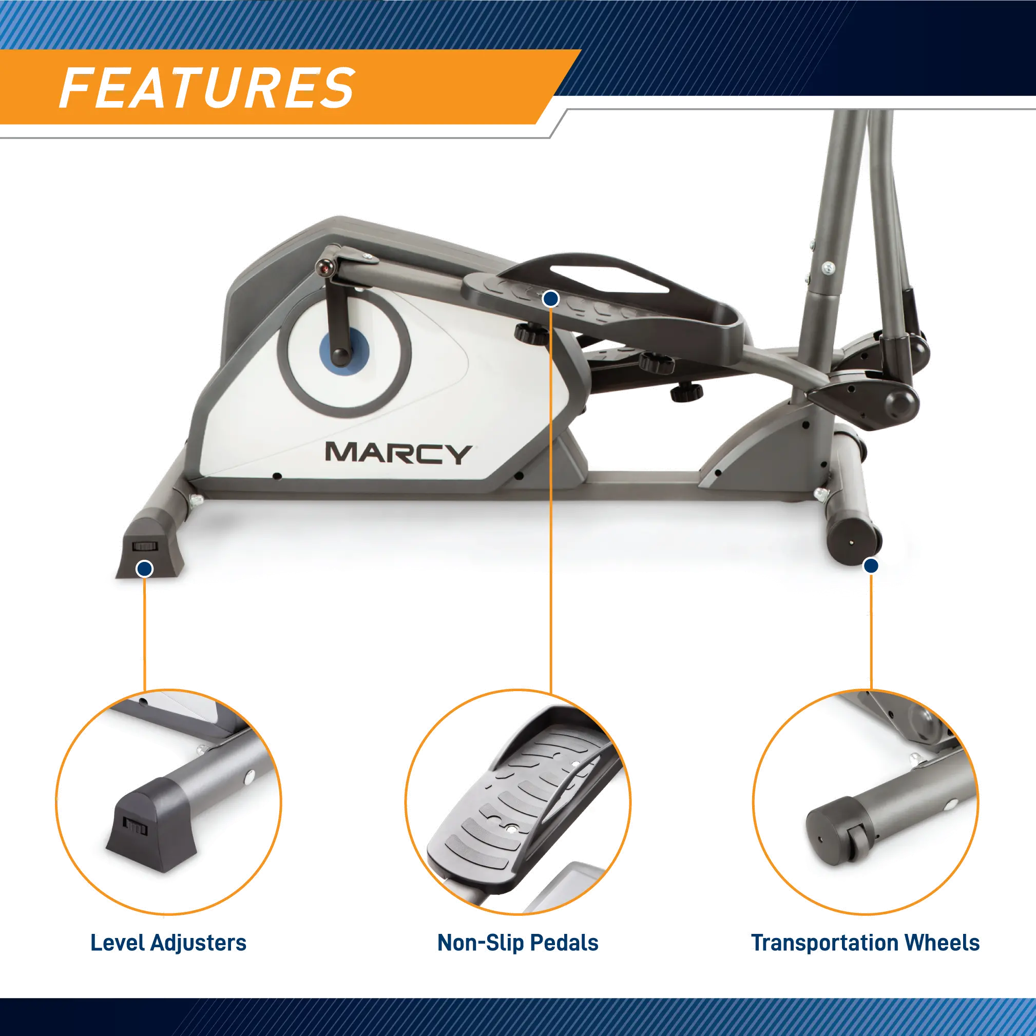 NS-40501E Marcy Gray Elliptical Trainer-7