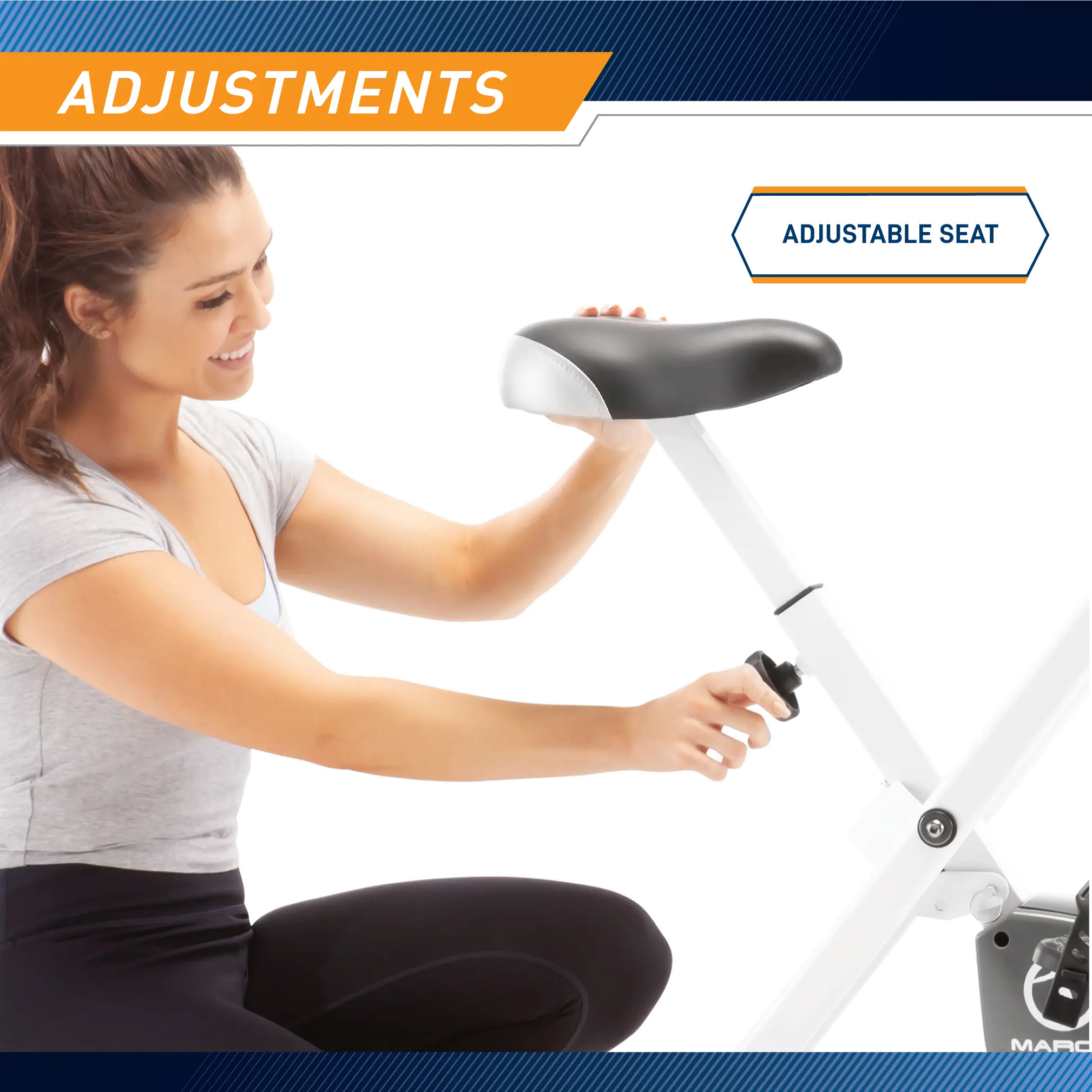 NS-652 Marcy White Foldable Exercise Bike White-3