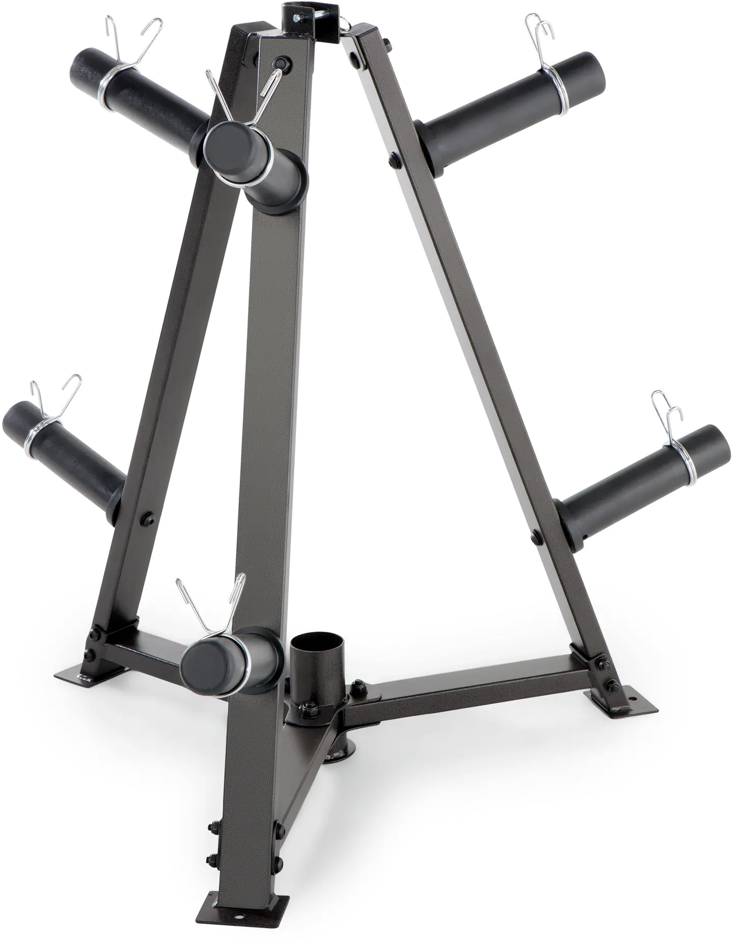 PT-5757 Impex Black 6-Peg Olympic Weight Plate Tree and Vertical Bar Holder-1