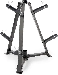 PT-5757 Impex Black 6-Peg Olympic Weight Plate Tree and Vertical Bar Holder